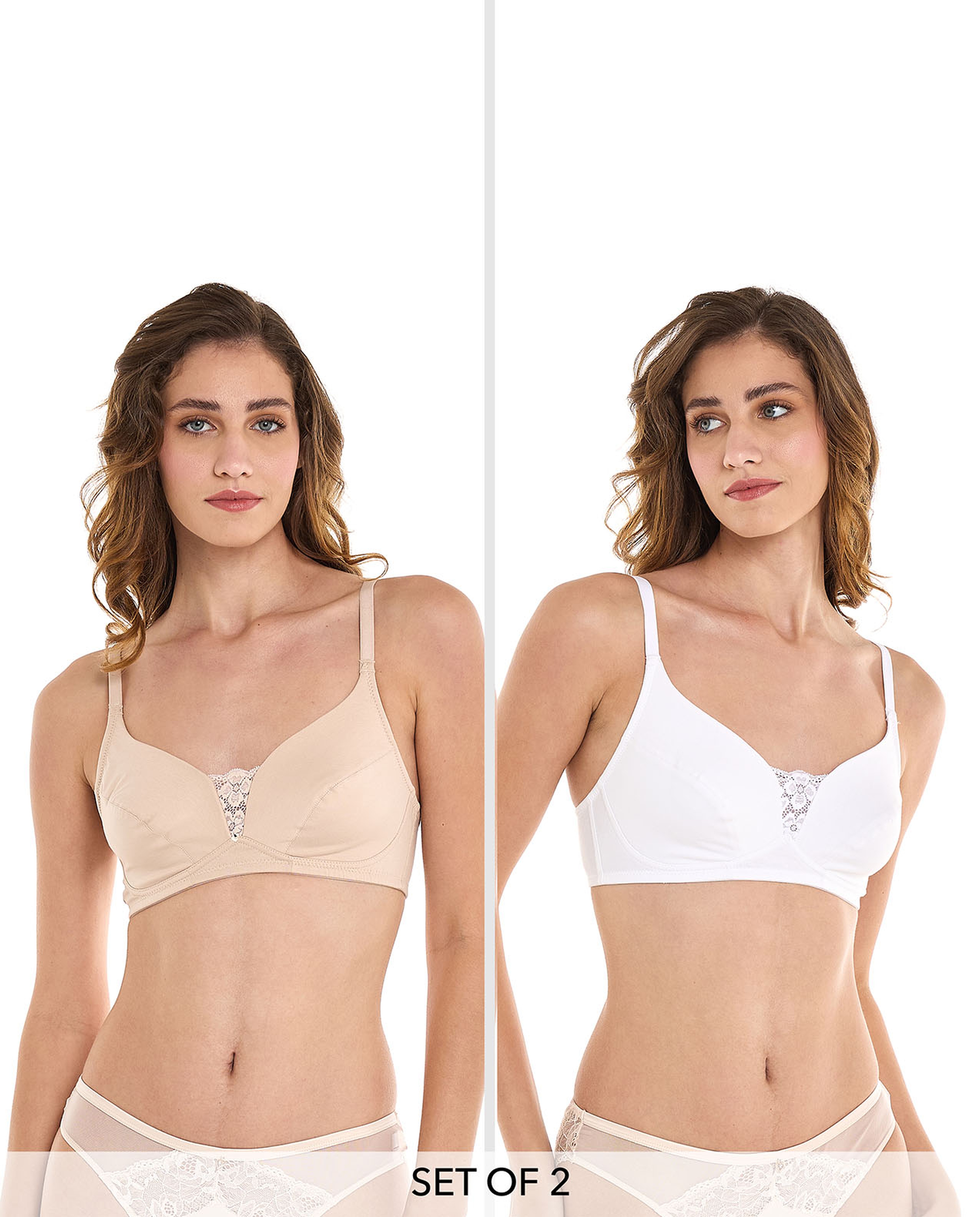 2 Pack Moulded Cup Bras