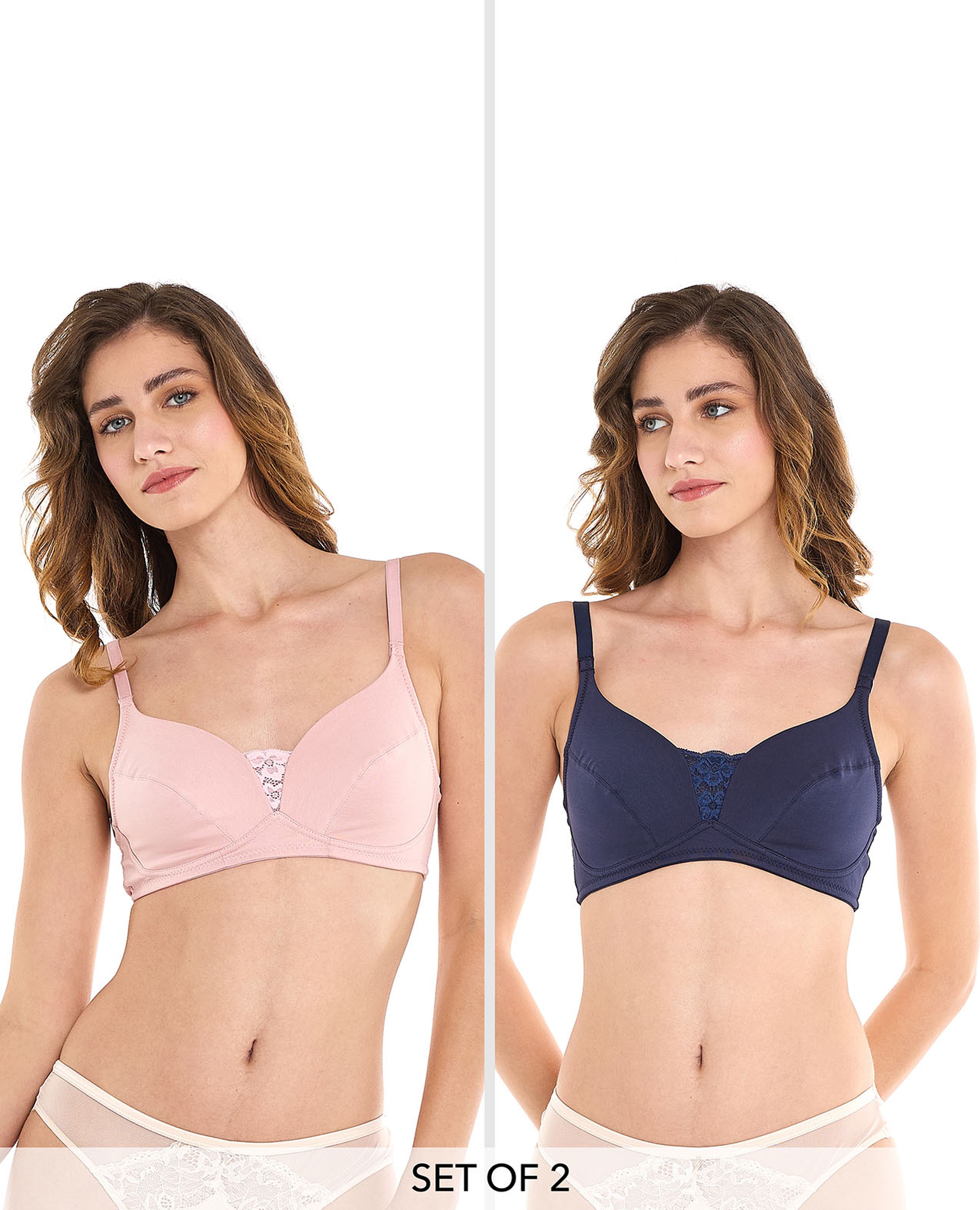 2 Pack Moulded Cup Bras
