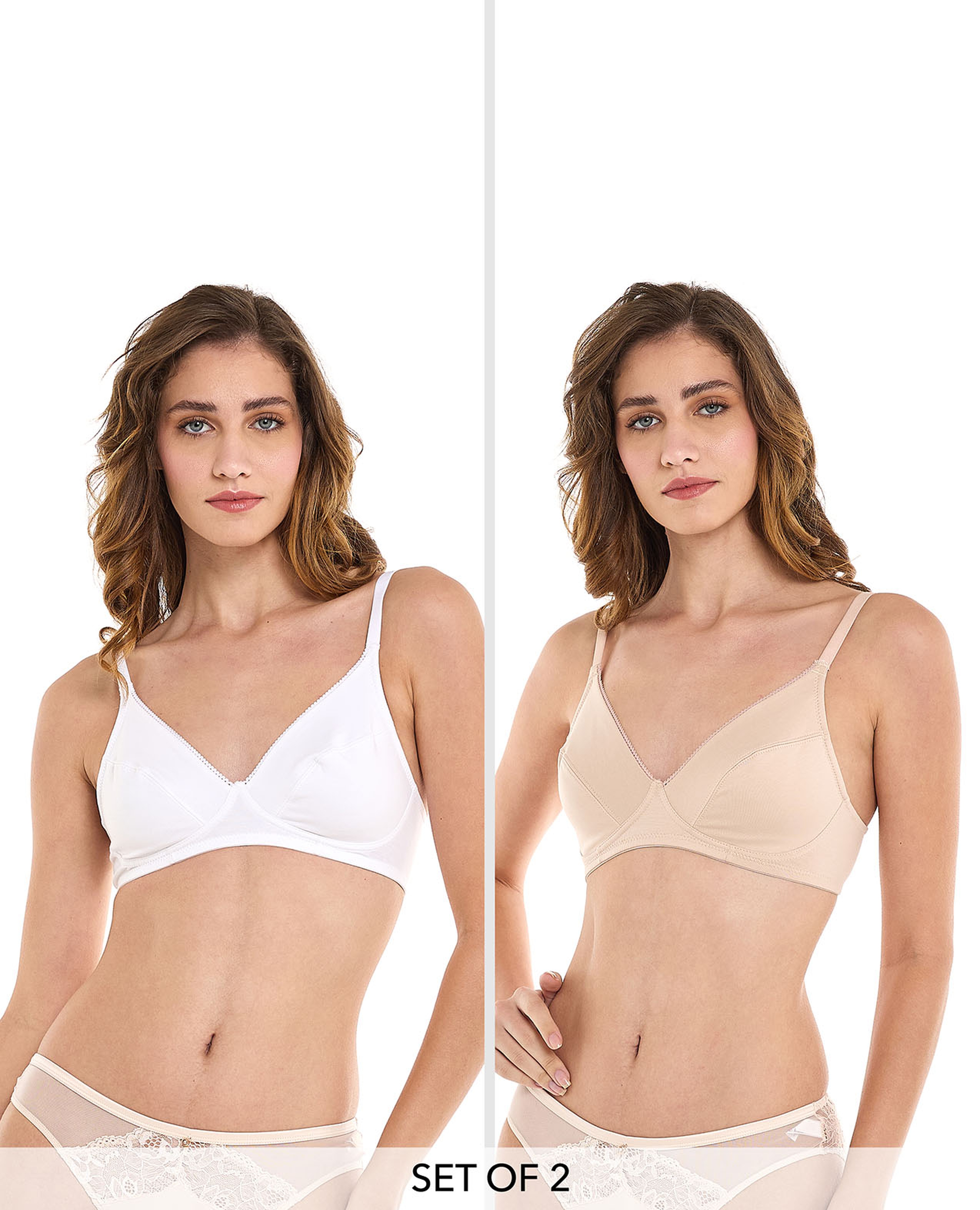 2 Pack Moulded Cup Bras