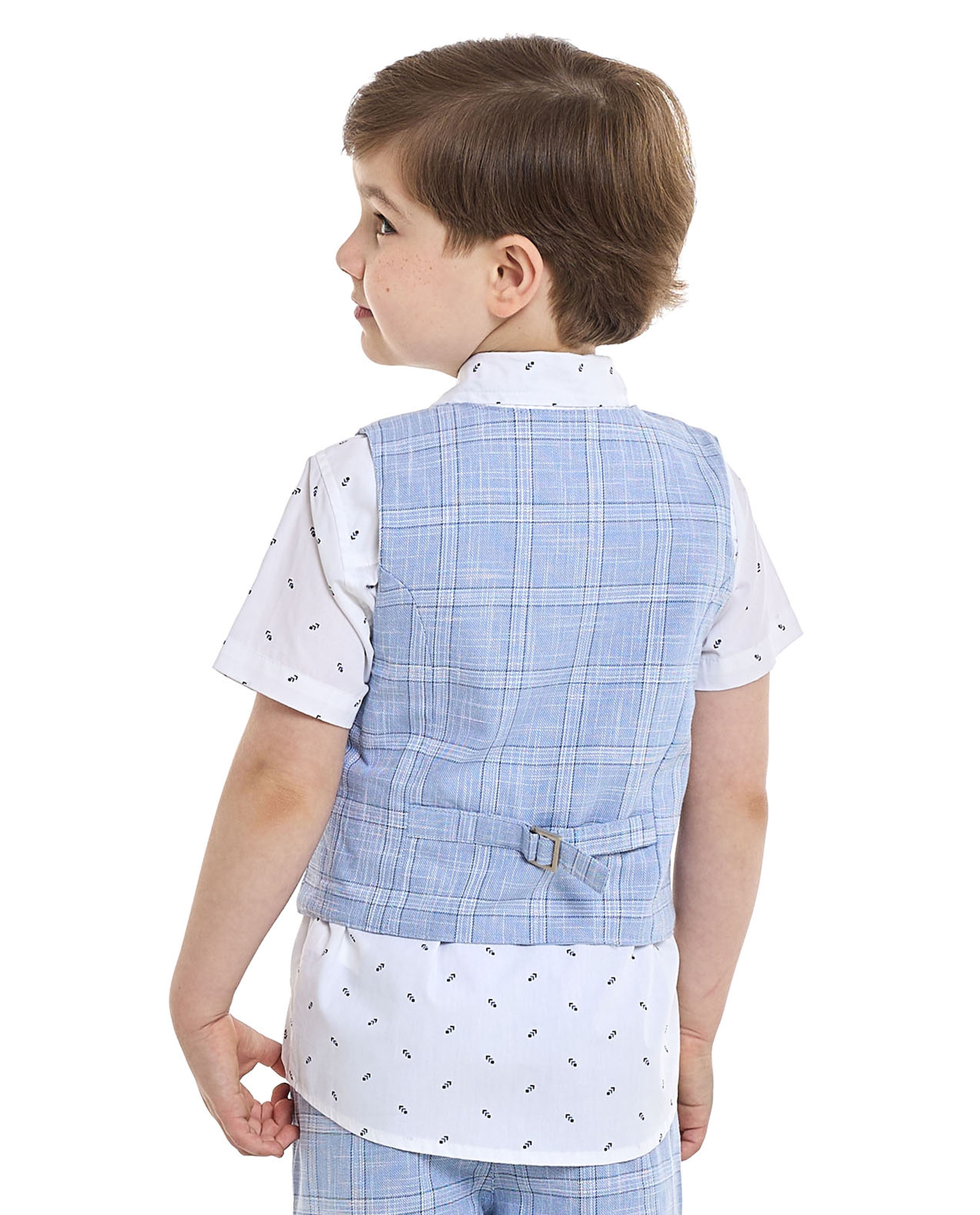 Patterned Shirt and Waistcoat Set