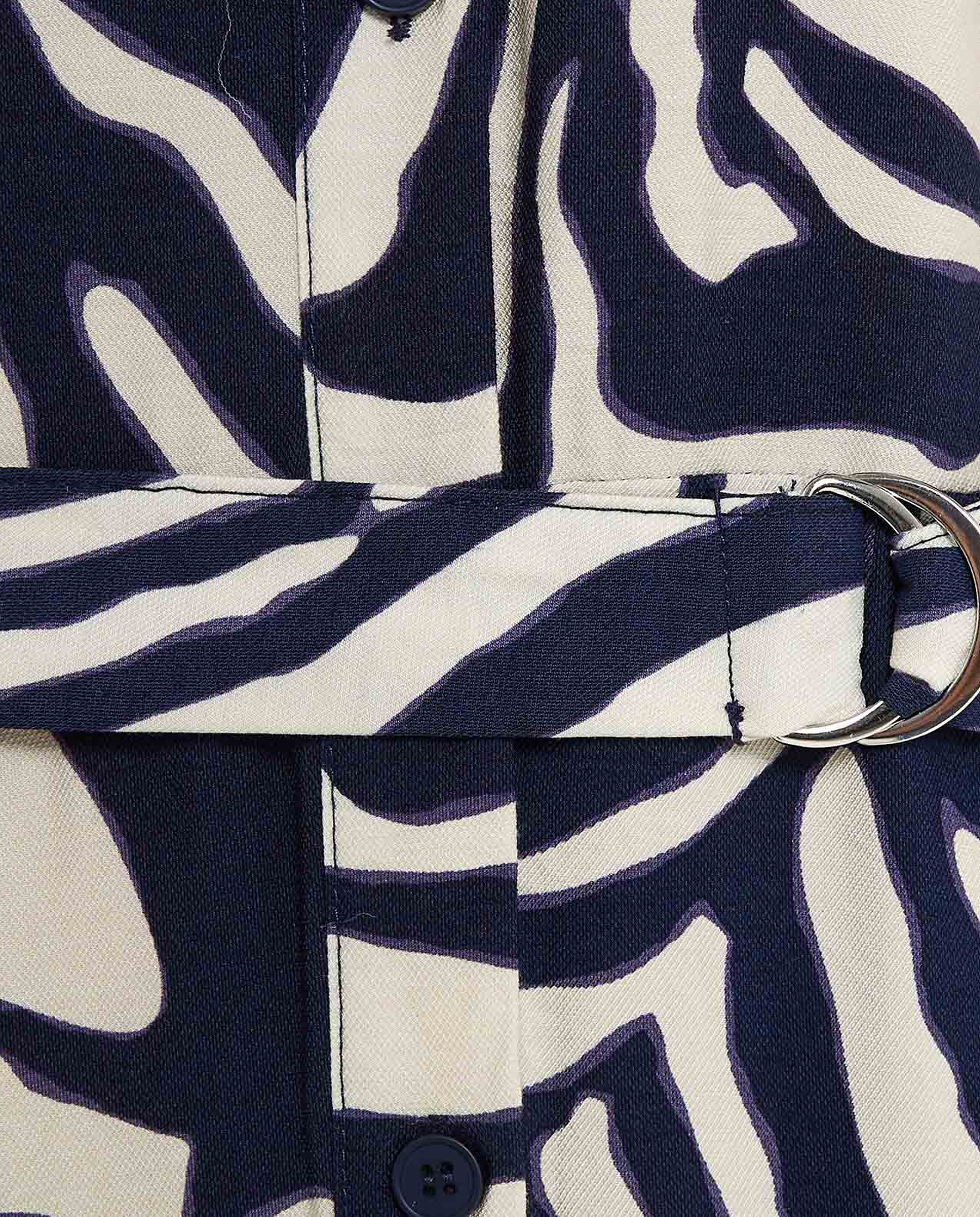 Patterned Shirt Dress with 3/4 Sleeves