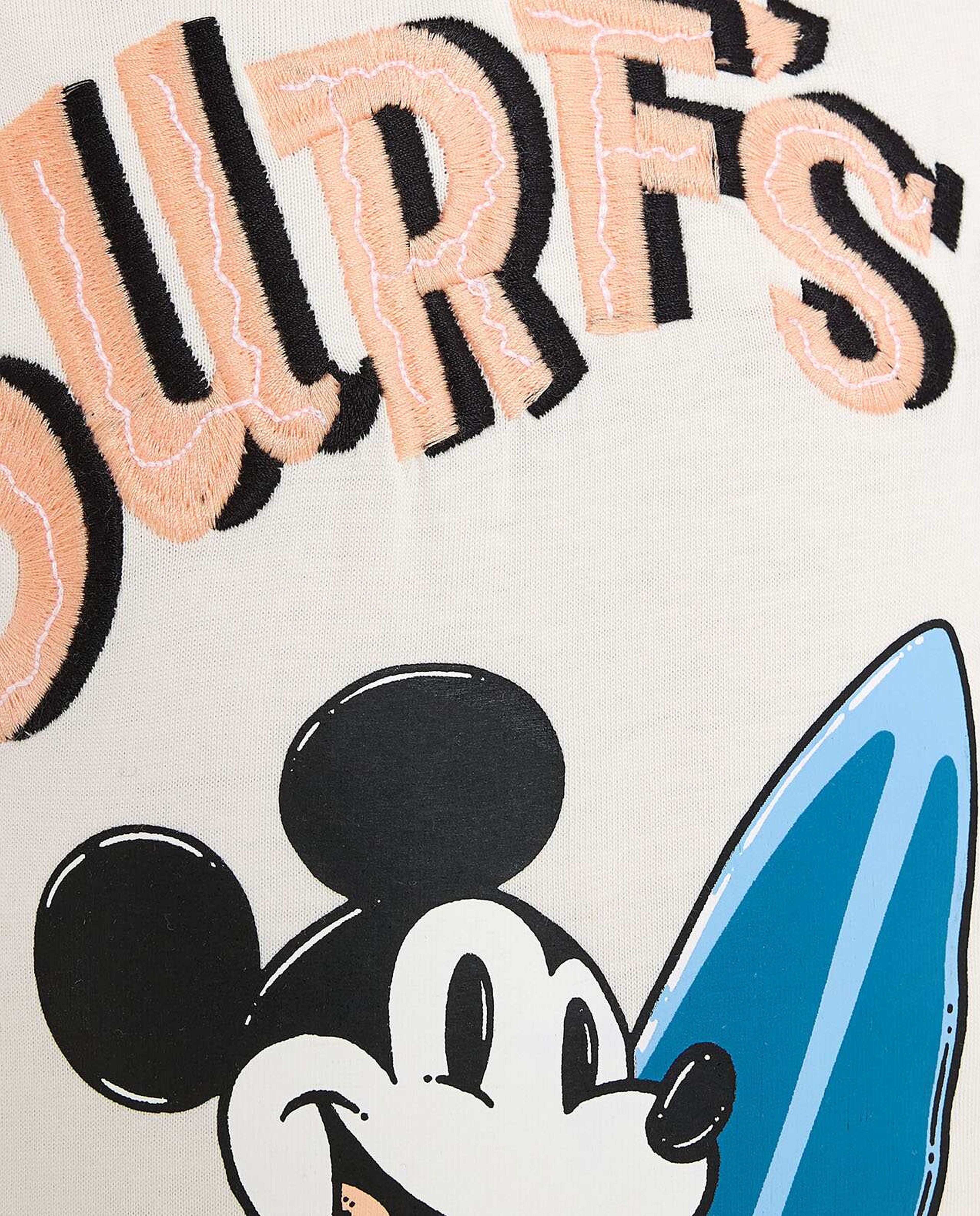 Mickey Mouse Print T-Shirt with Crew Neck and Short Sleeves