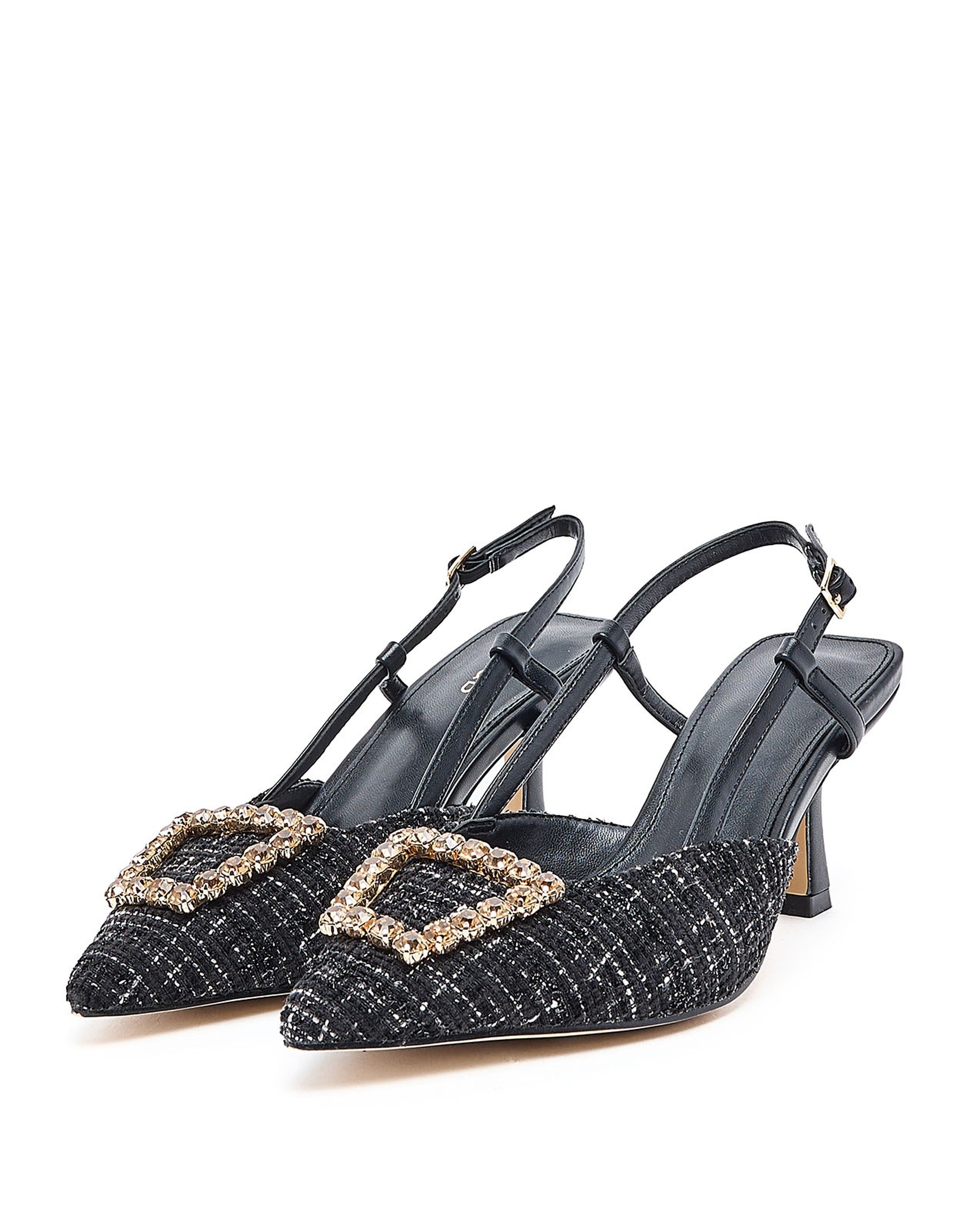 Tweed Slingback Pumps