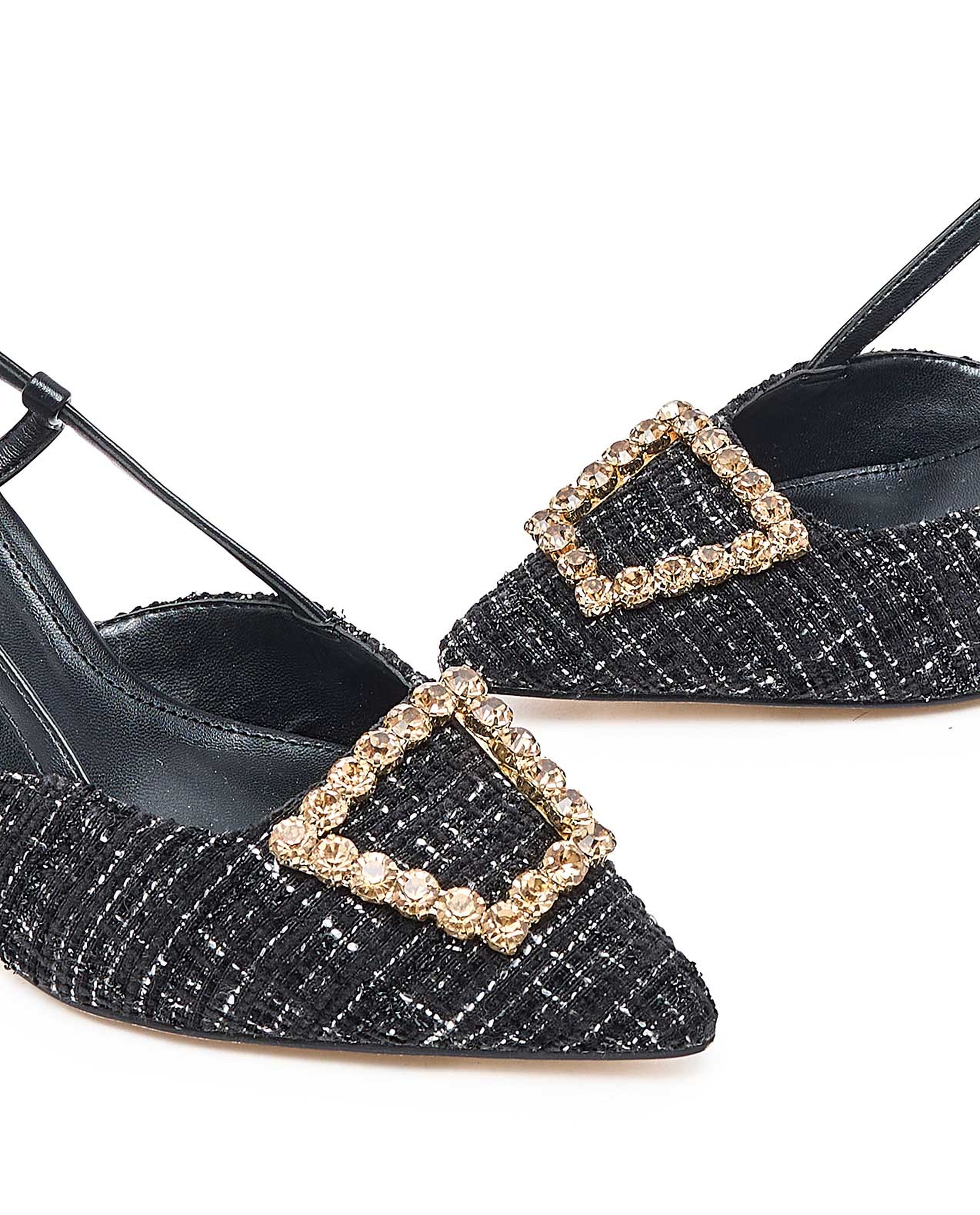 Tweed Slingback Pumps