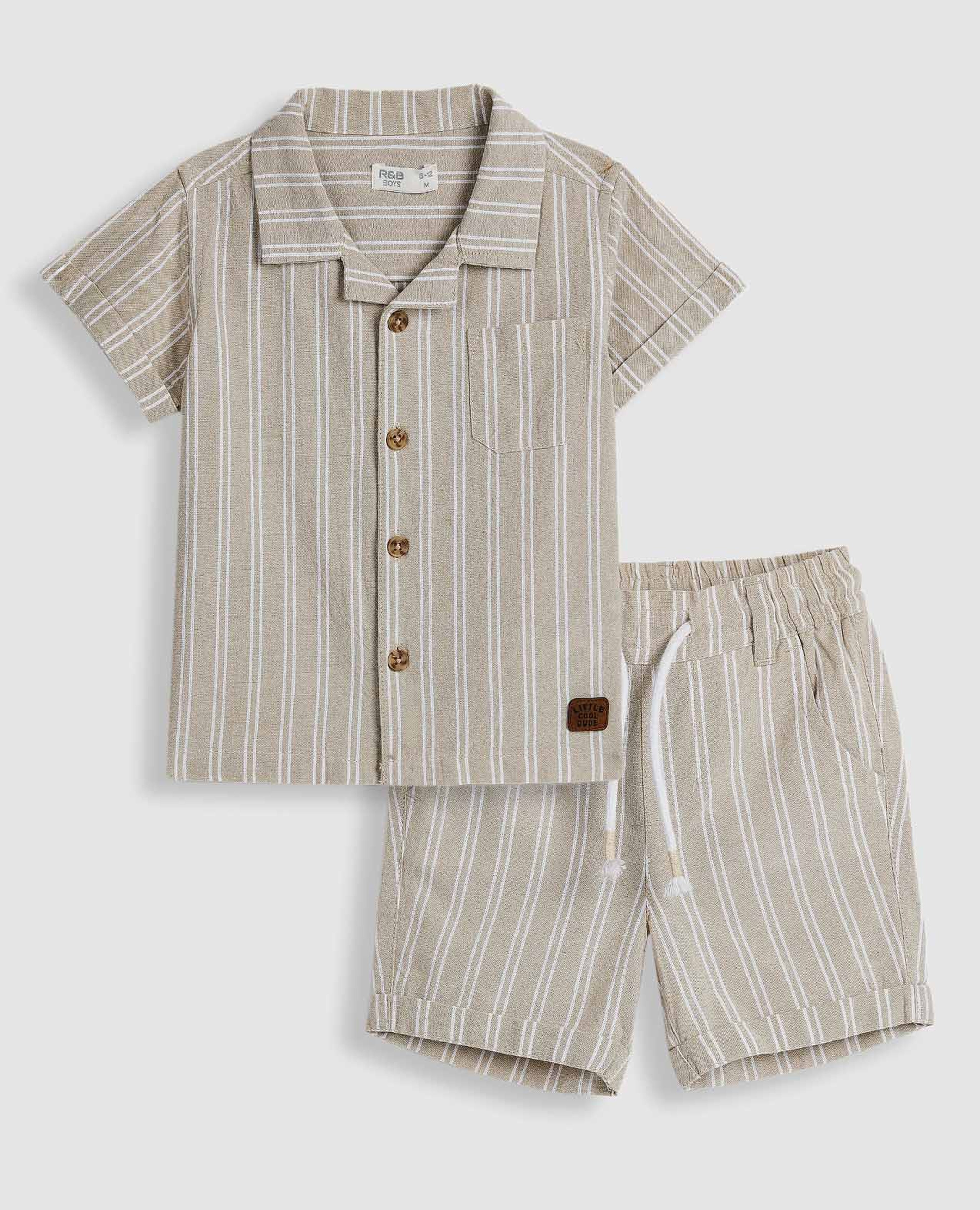 Striped Shirt and Shorts Set