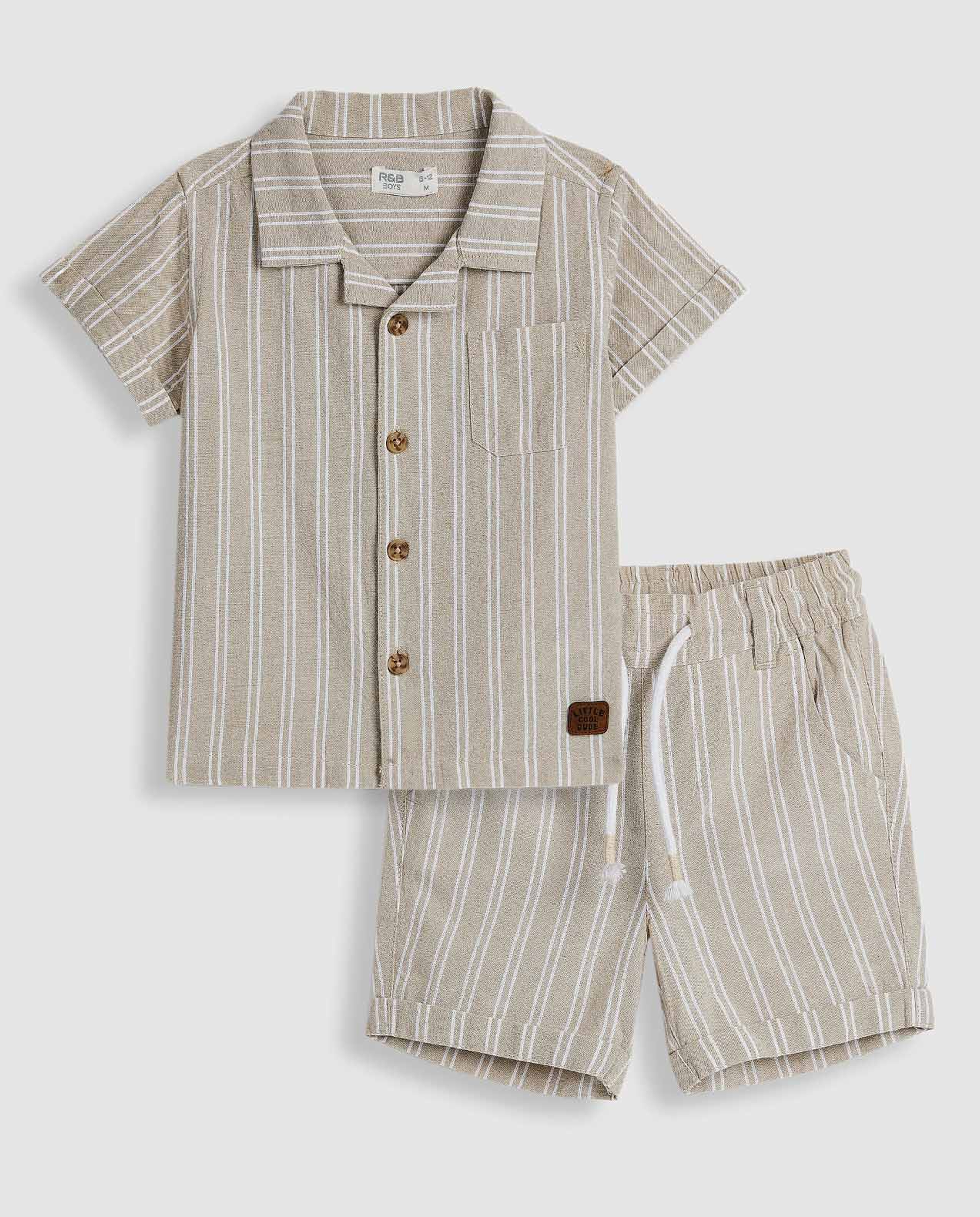 Striped Shirt and Shorts Set