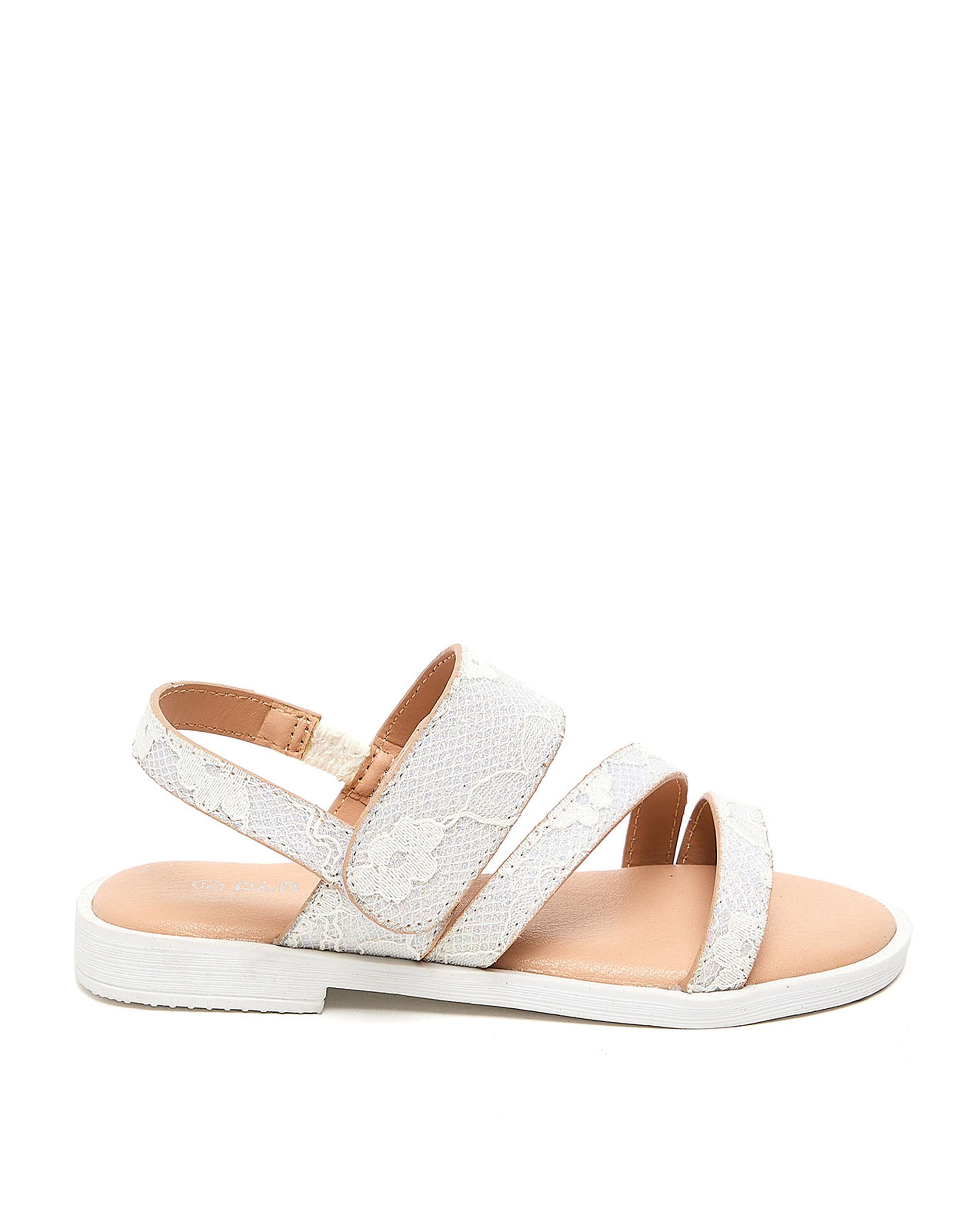 Laced Slingback Flat Sandals