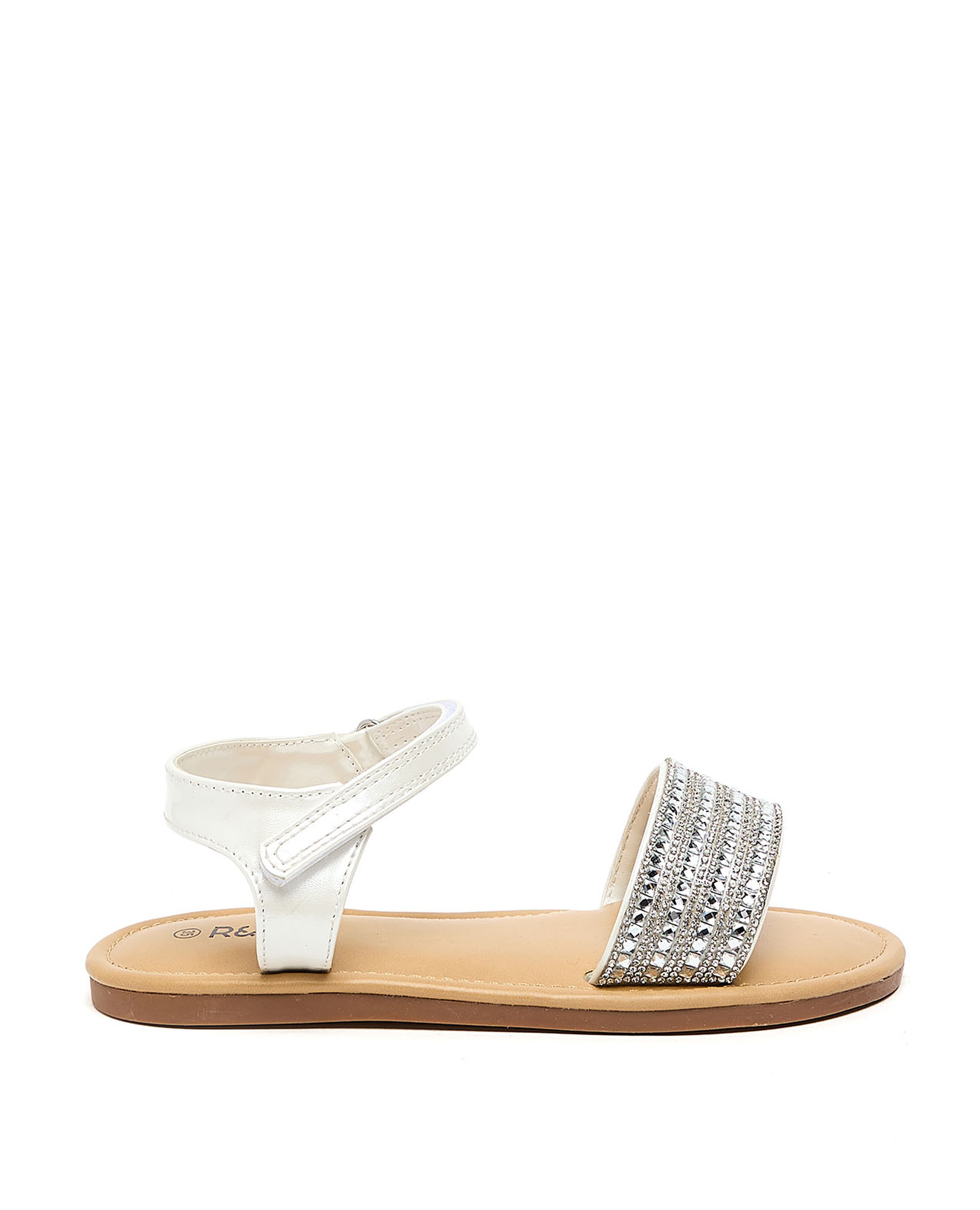 صندل فلات بشريط فليكرو مزخرف