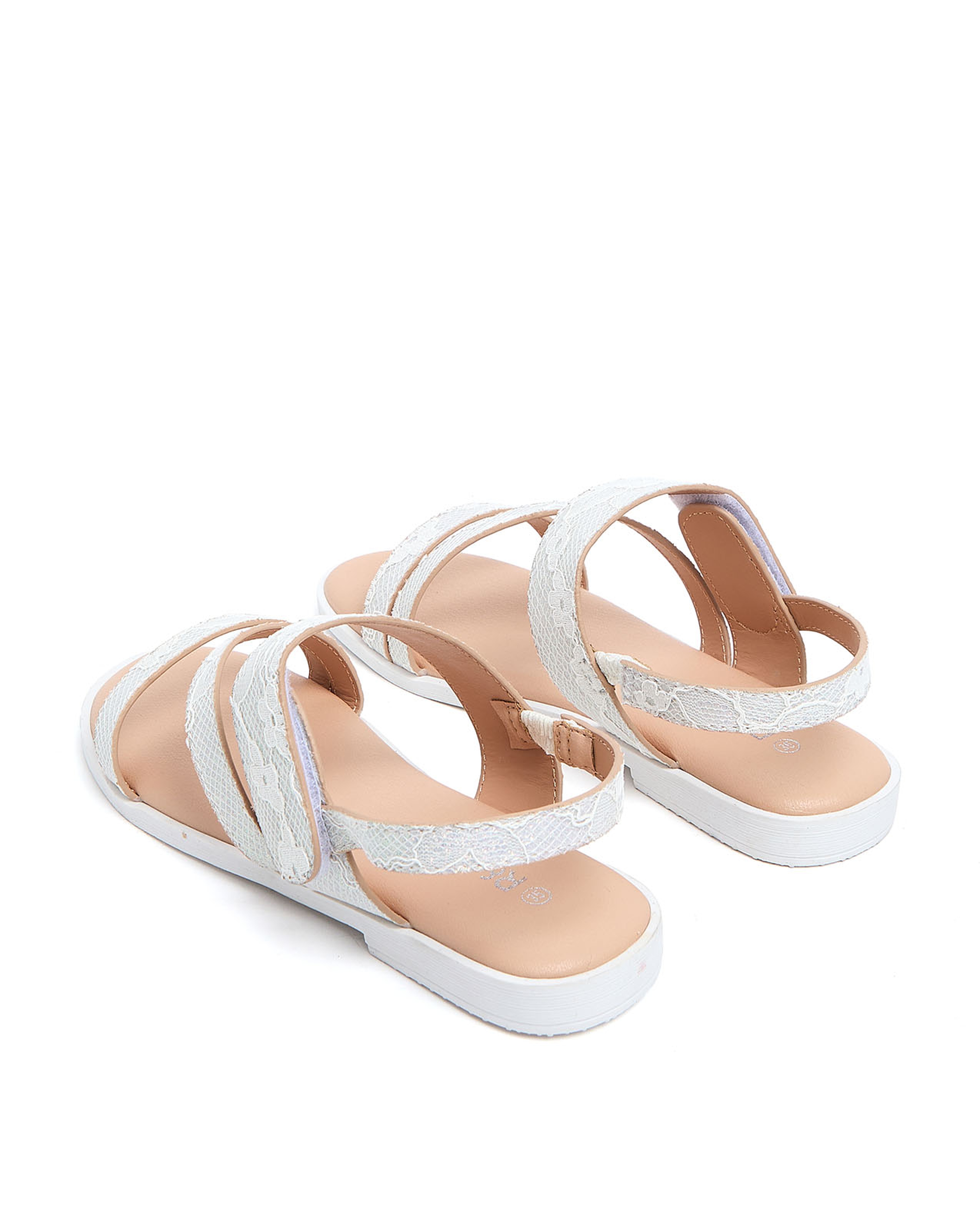 Laced Slingback Flat Sandals