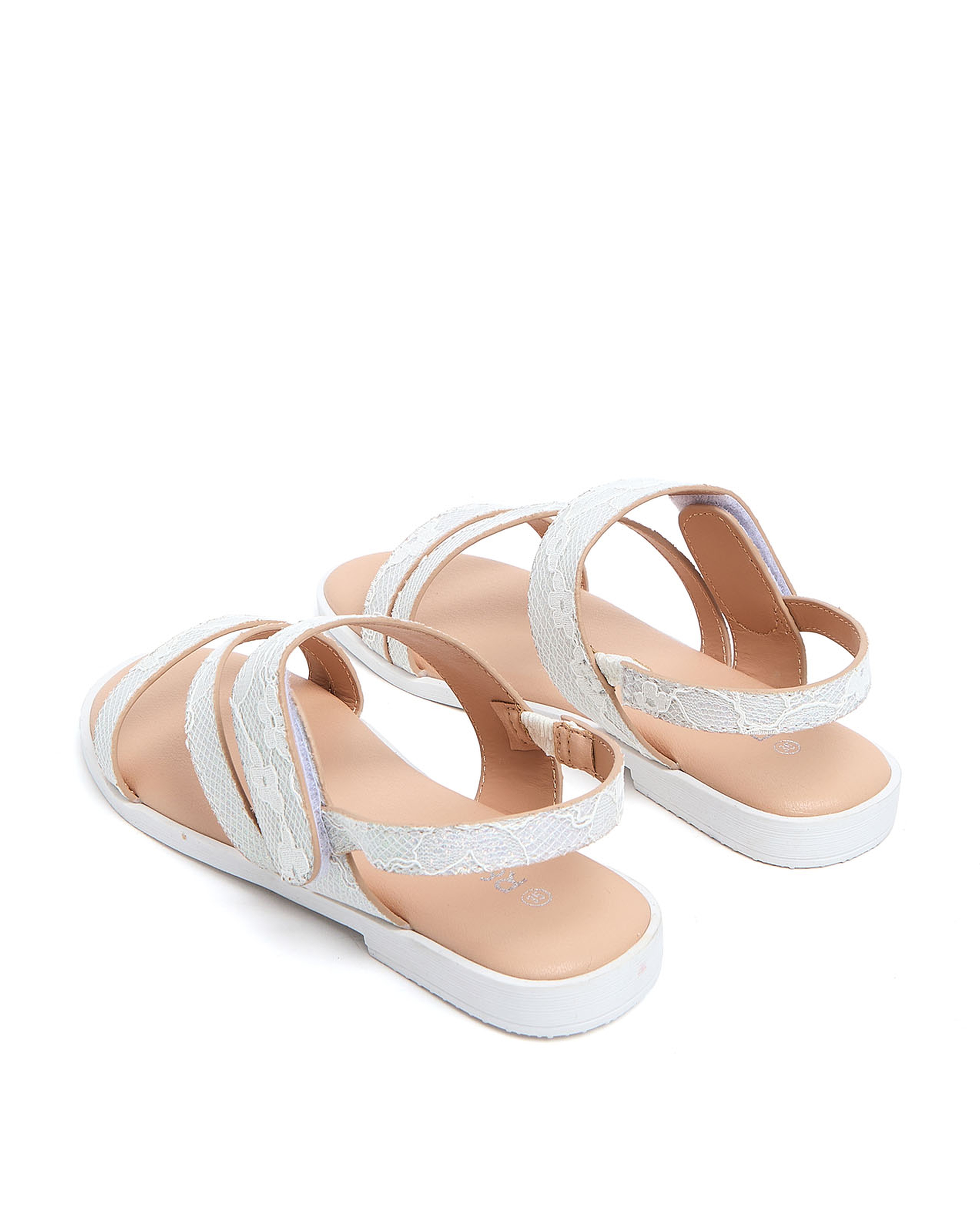 Laced Slingback Flat Sandals