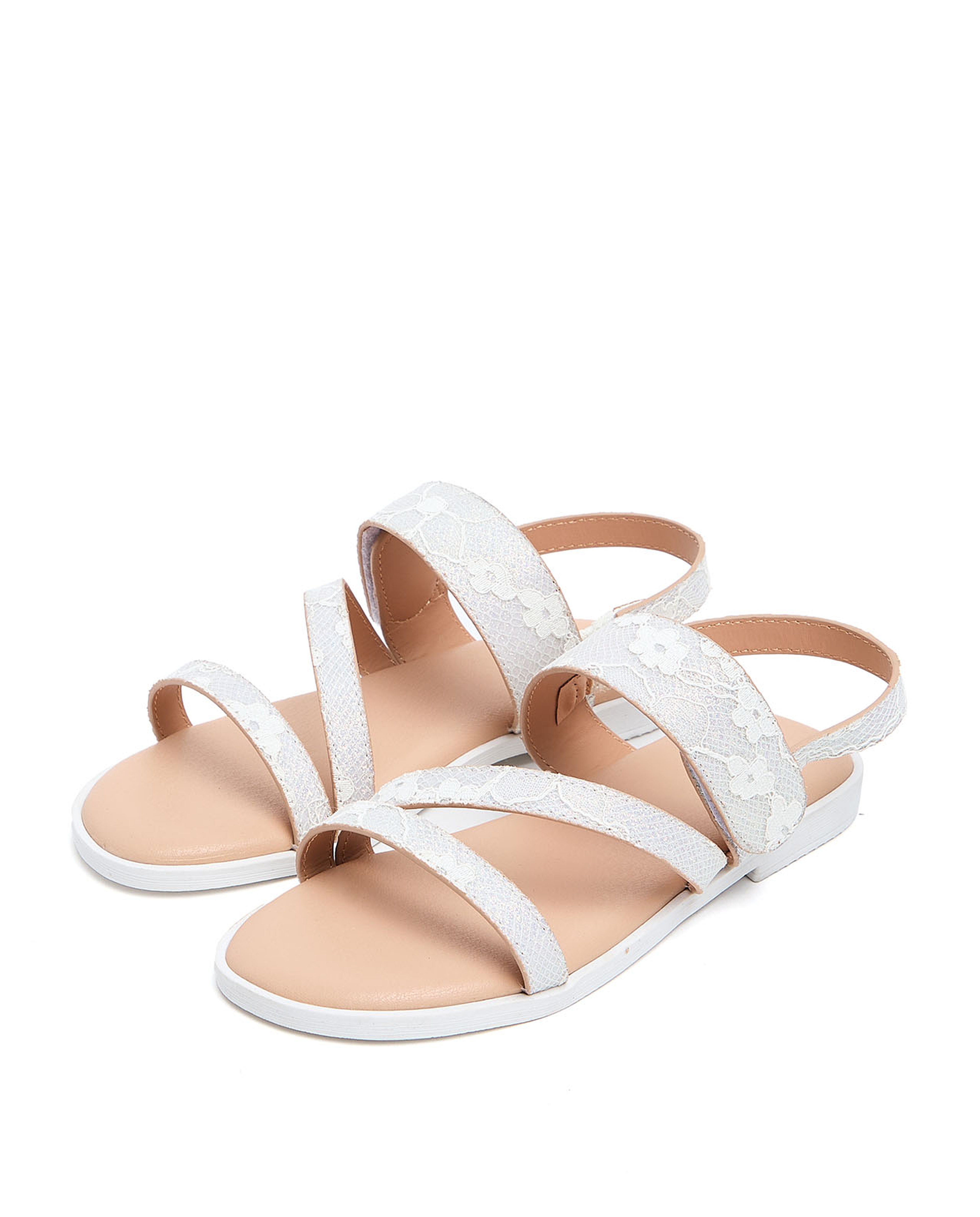 Laced Slingback Flat Sandals