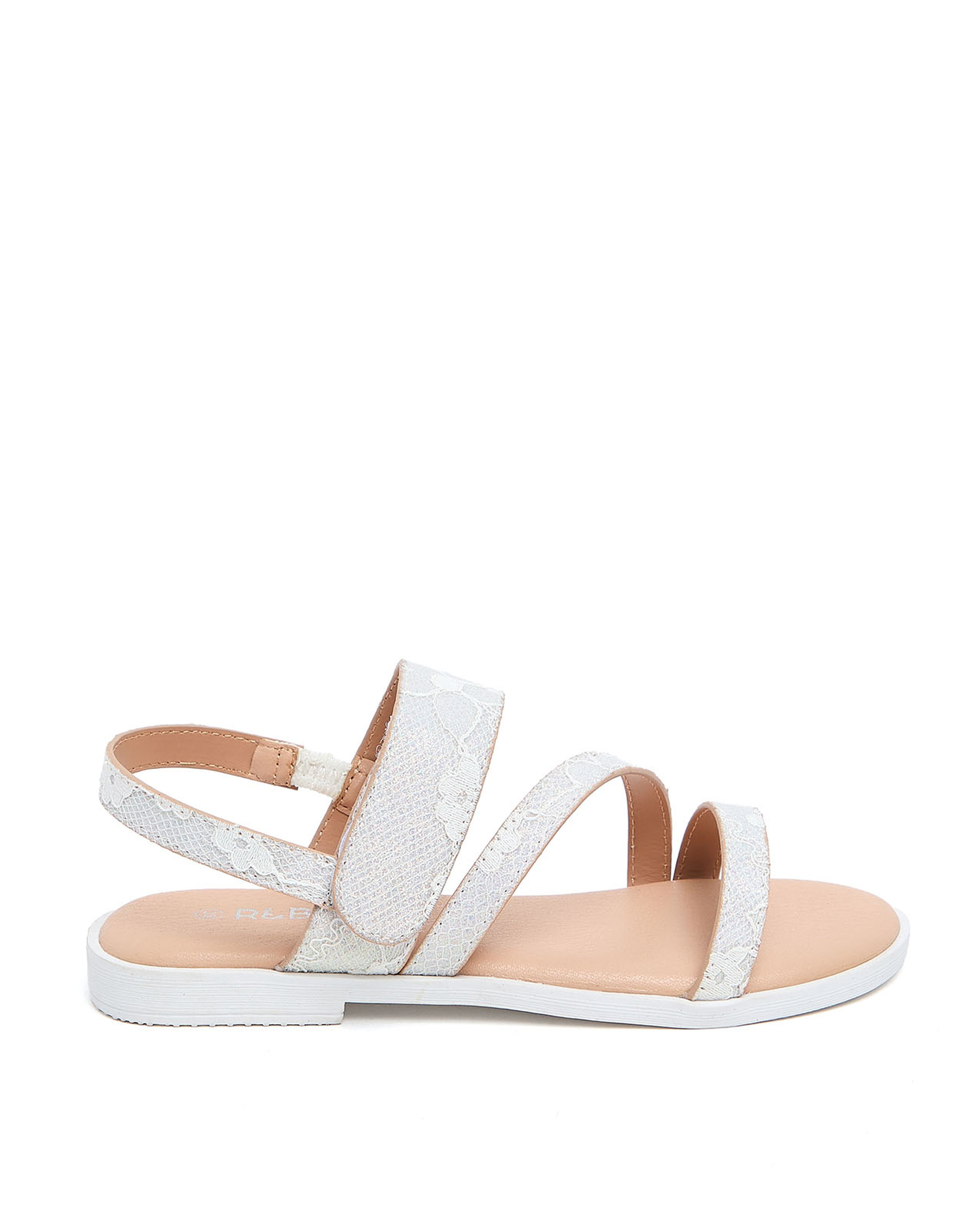 Laced Slingback Flat Sandals