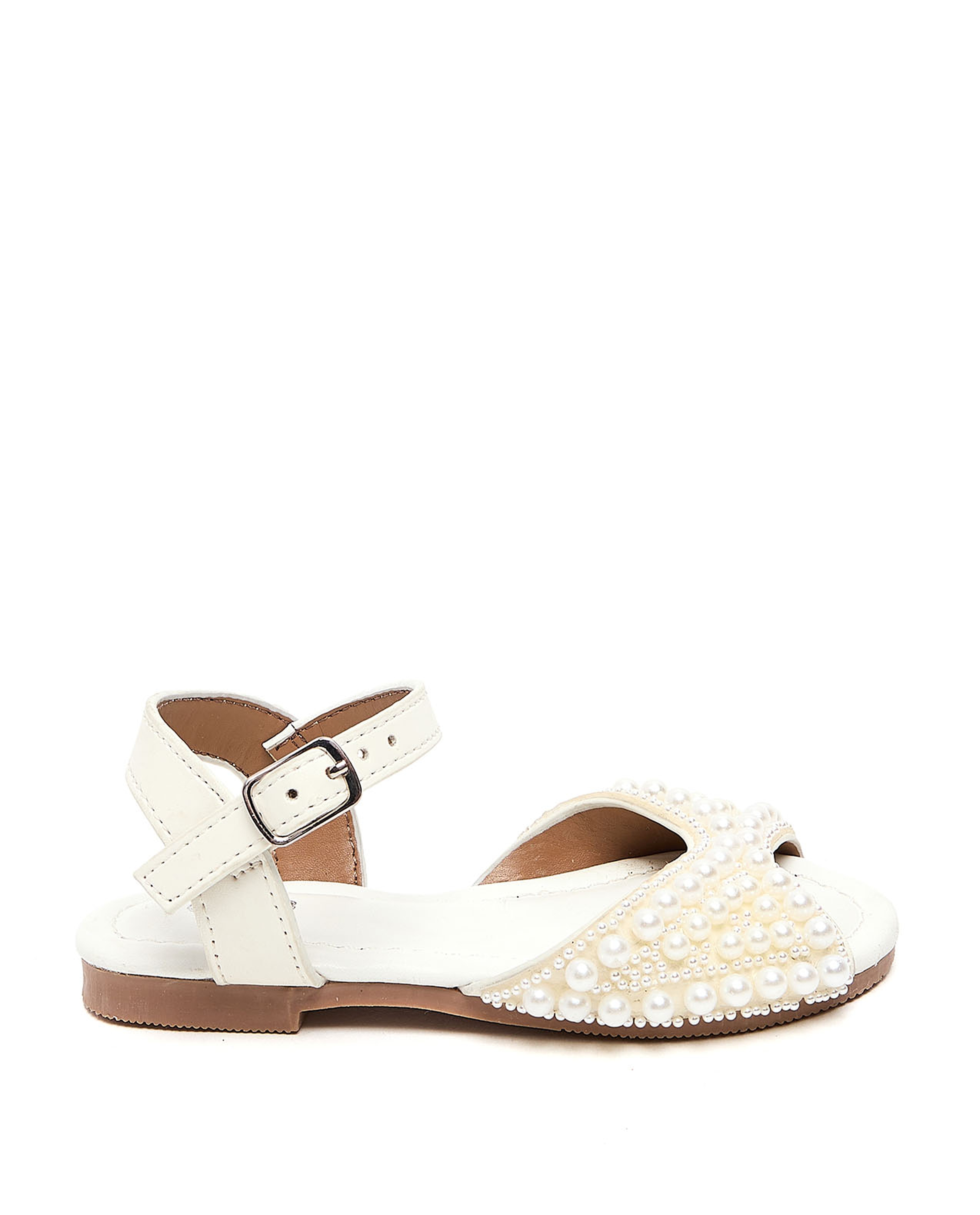 Pearl Embellished Flat Sandals
