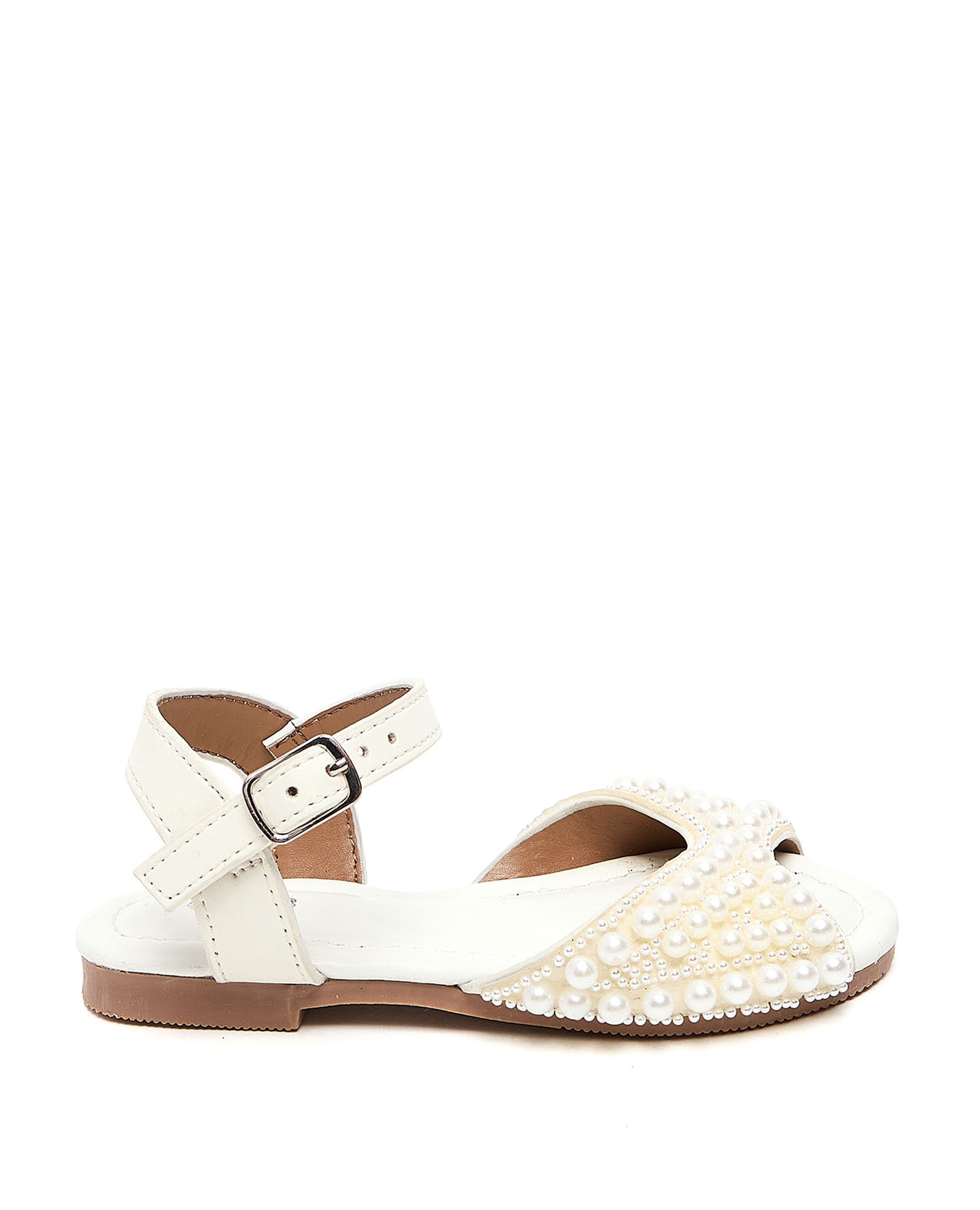 Pearl Embellished Flat Sandals