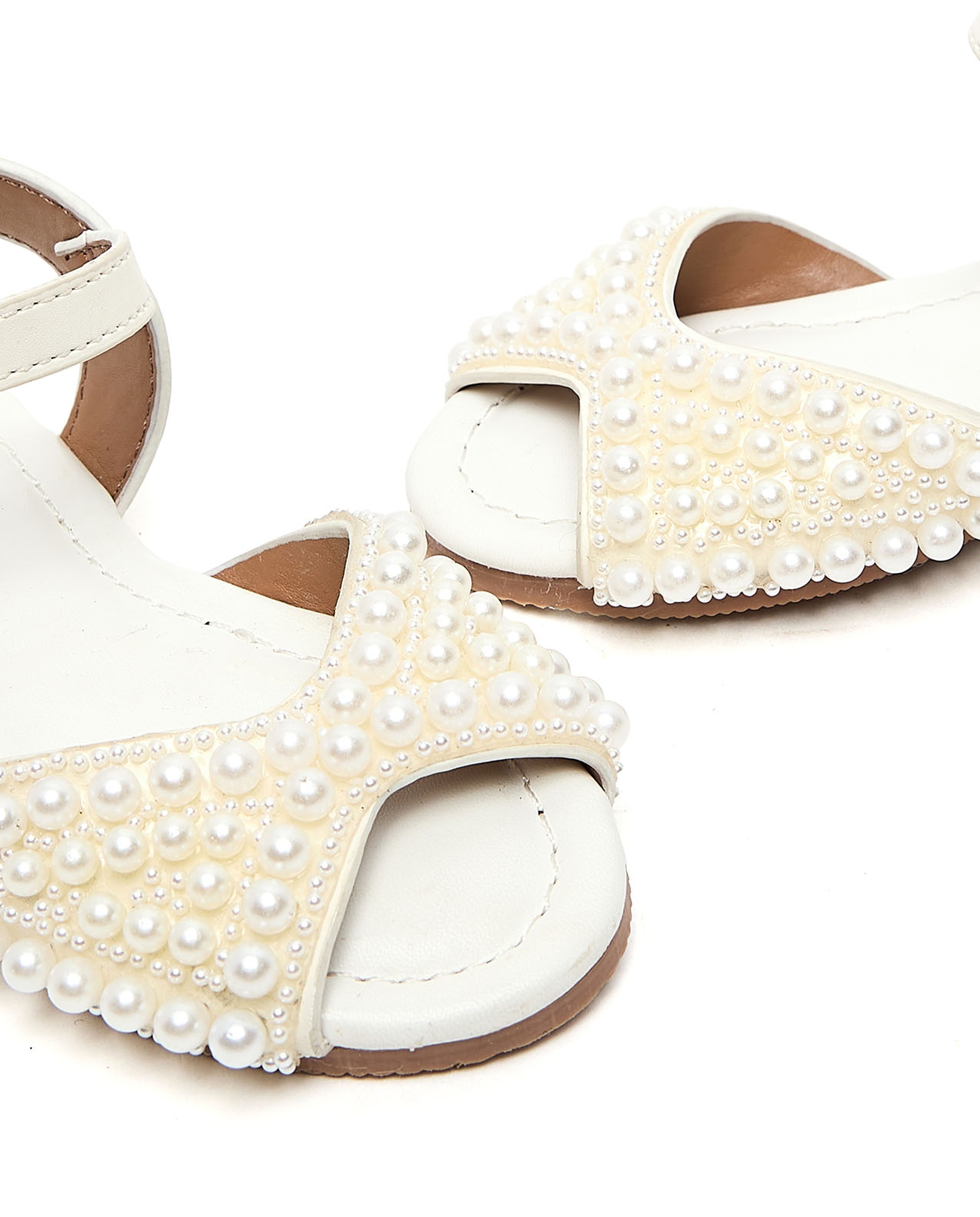 Pearl Embellished Flat Sandals