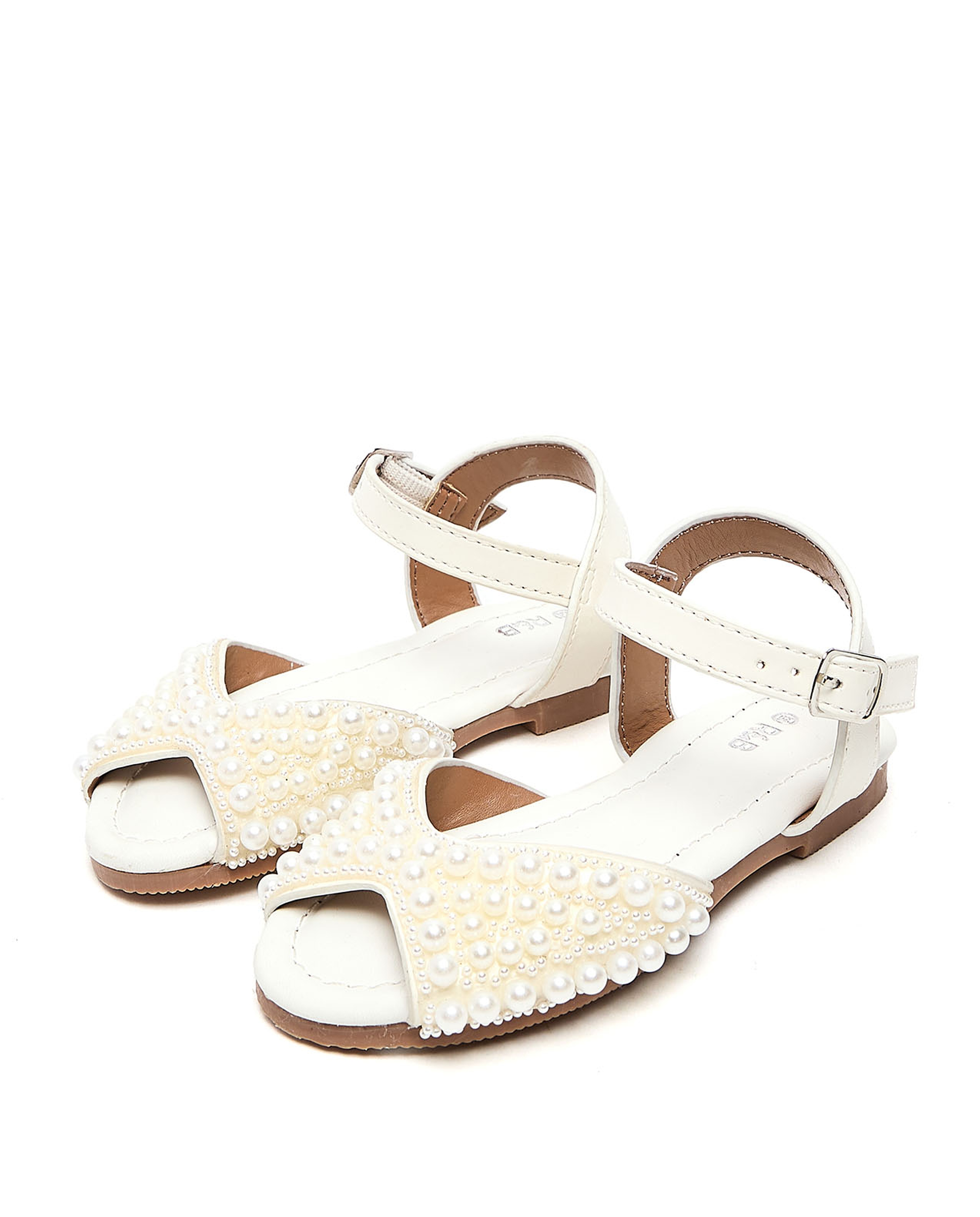 Pearl Embellished Flat Sandals