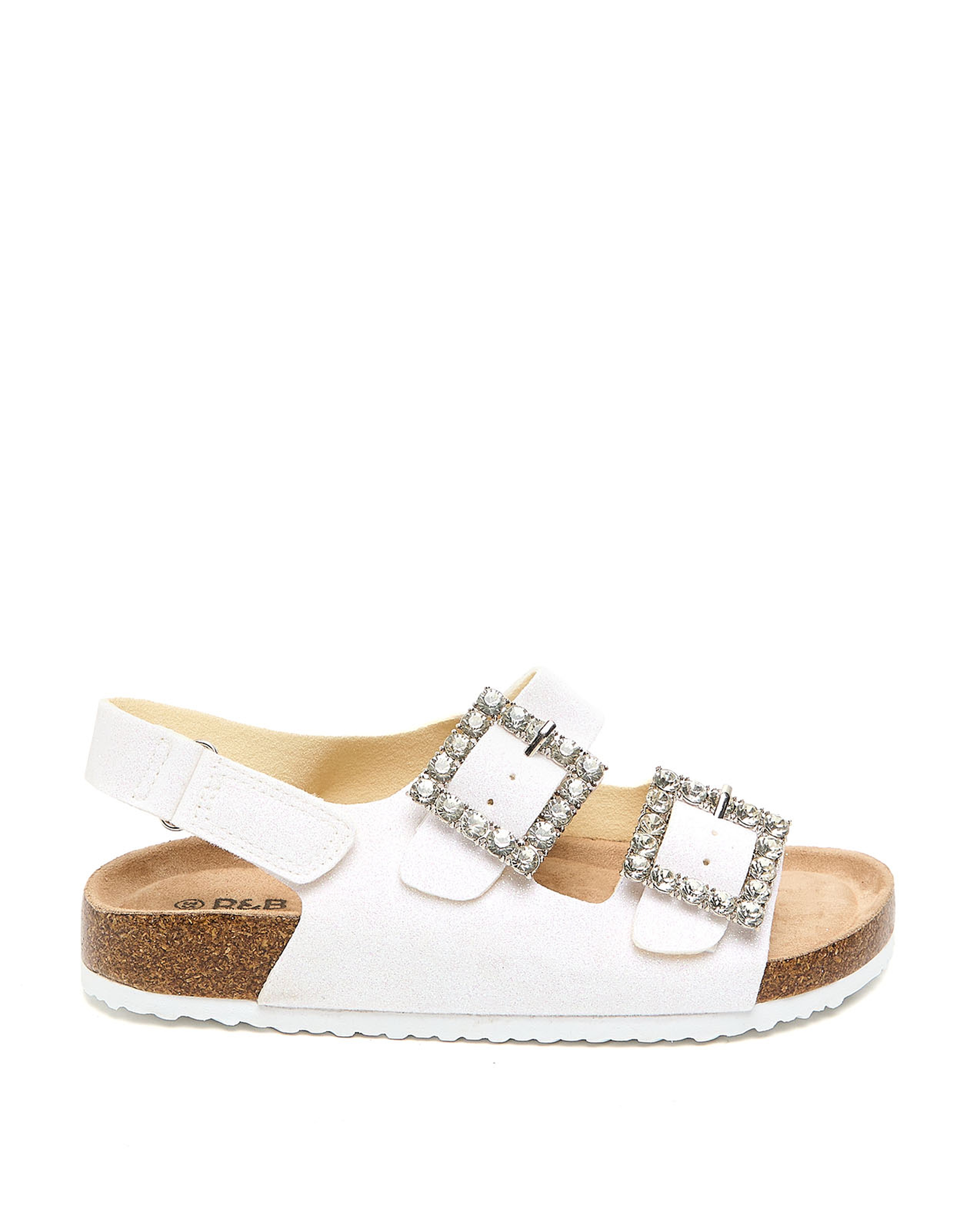 Shimmer Velcro Strap Comfort Sandals