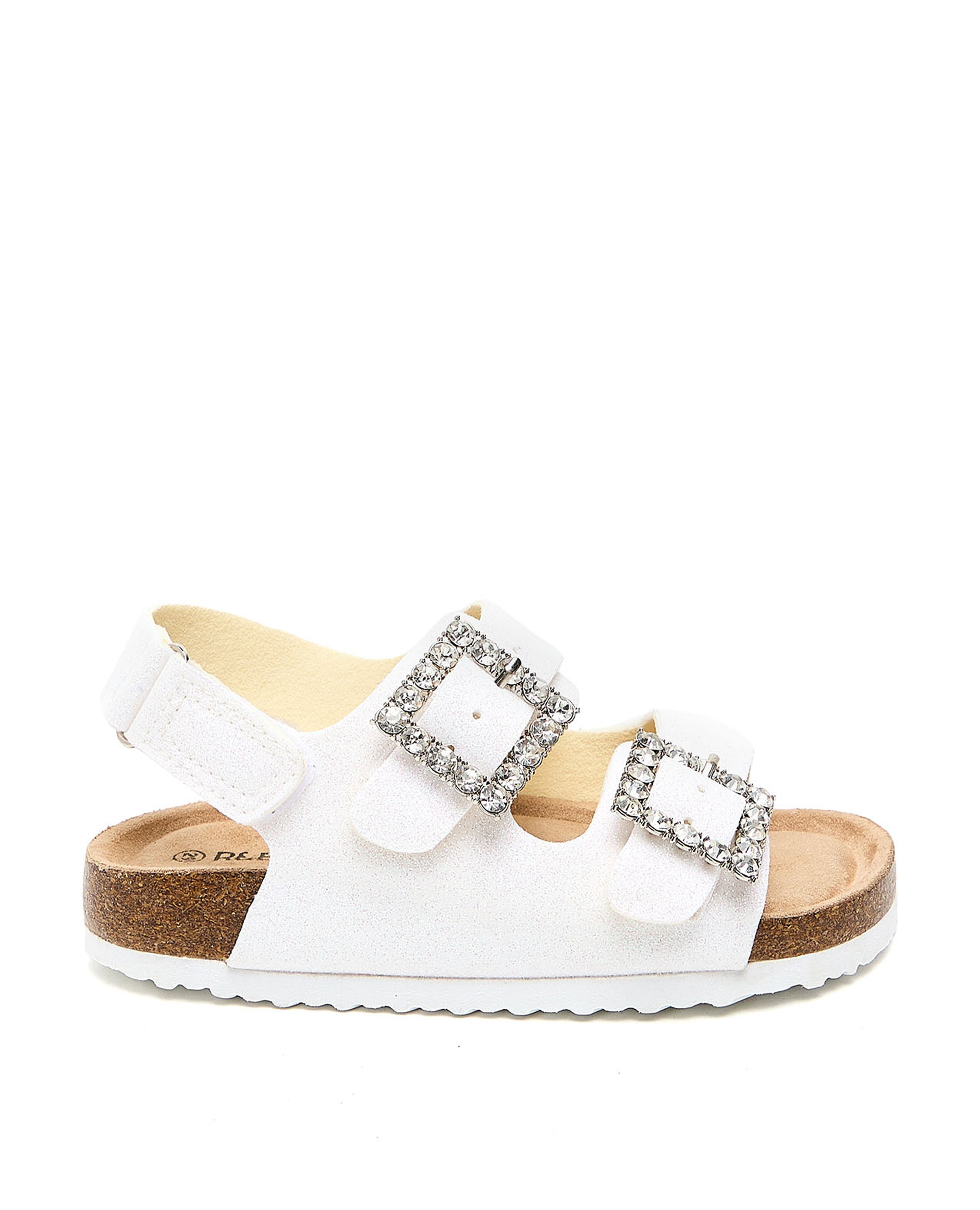Shimmer Velcro Strap Comfort Sandals