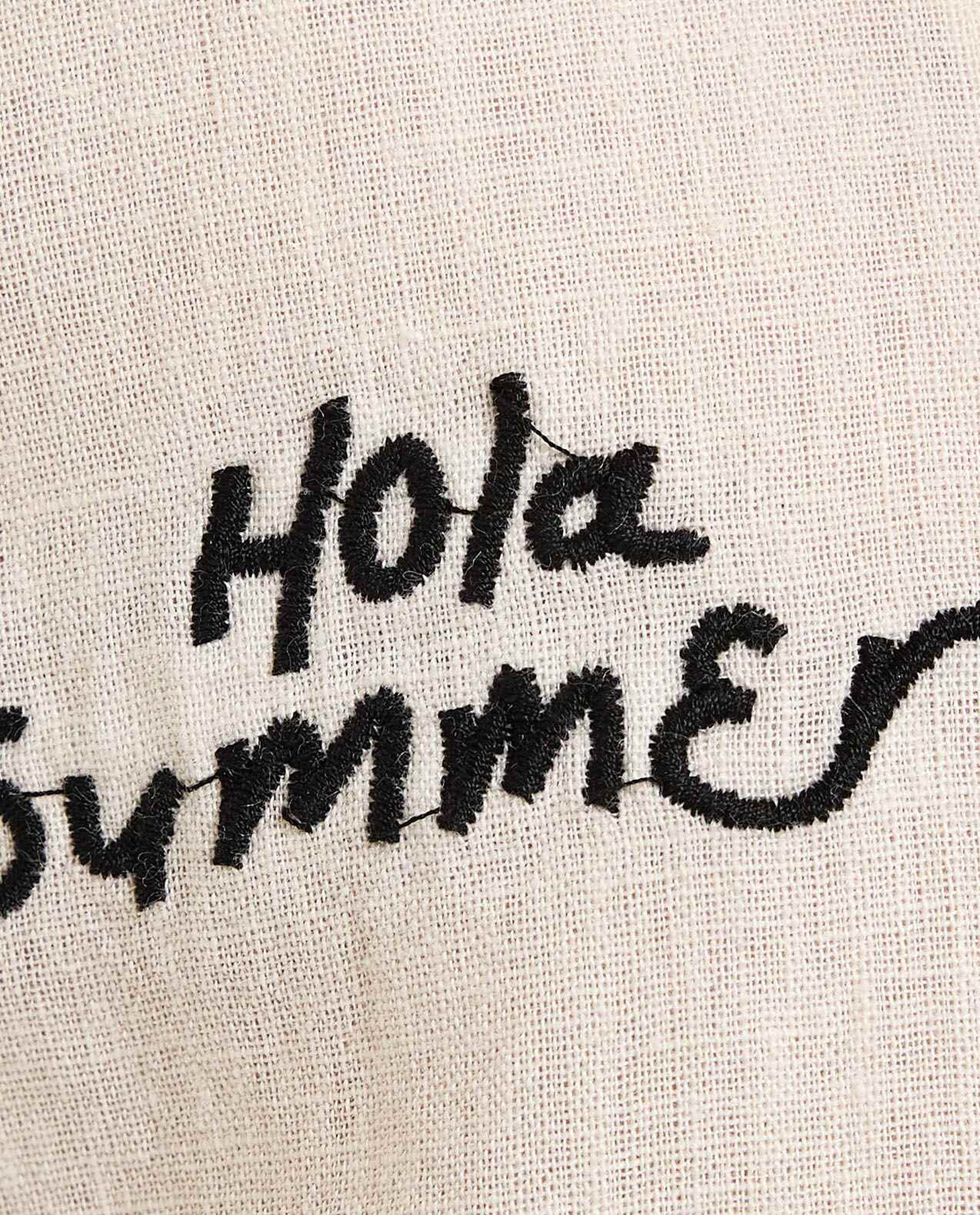 Embroidery Detail Shirt with Classic Collar and Short Sleeves