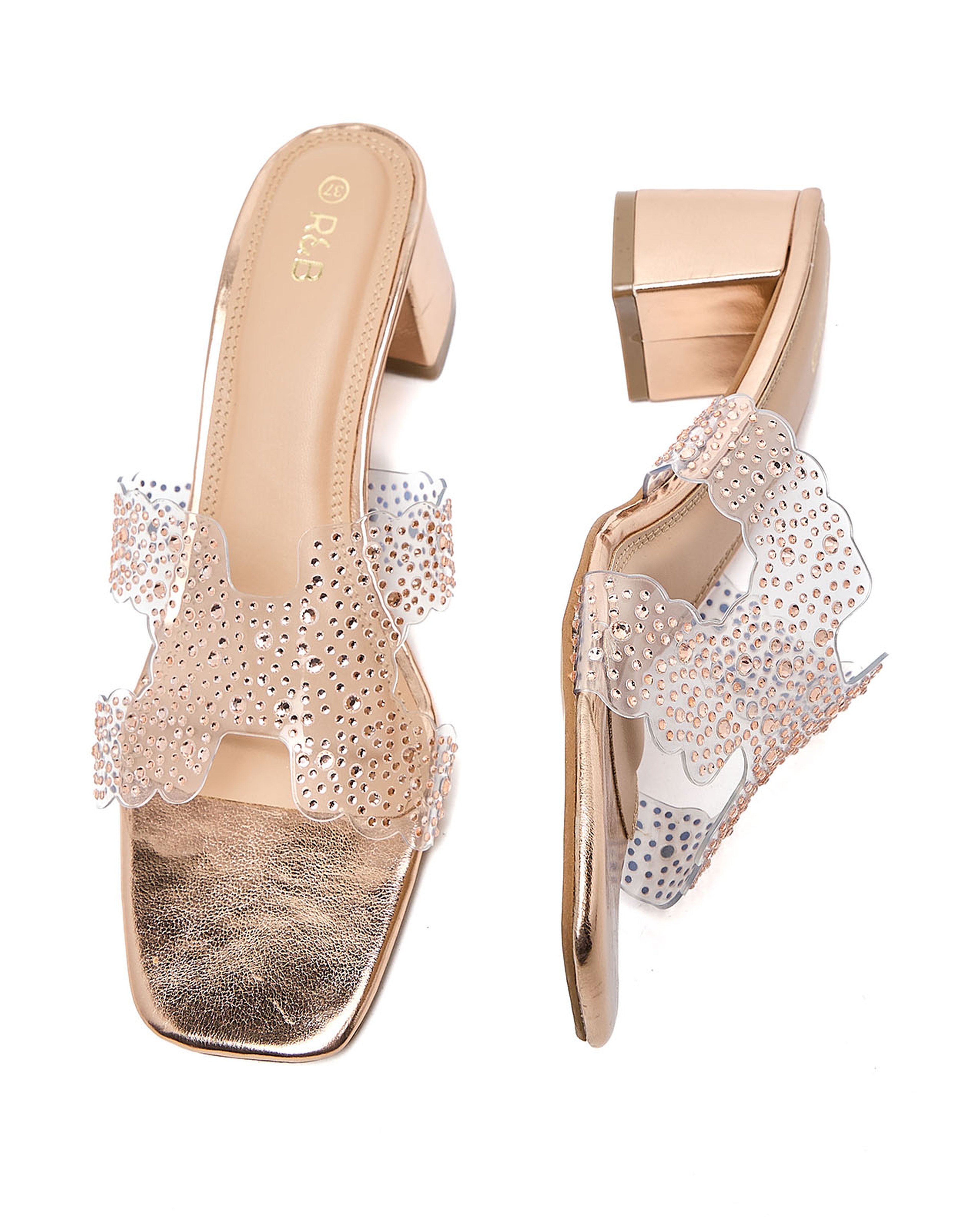 Embellished Heel Sandals