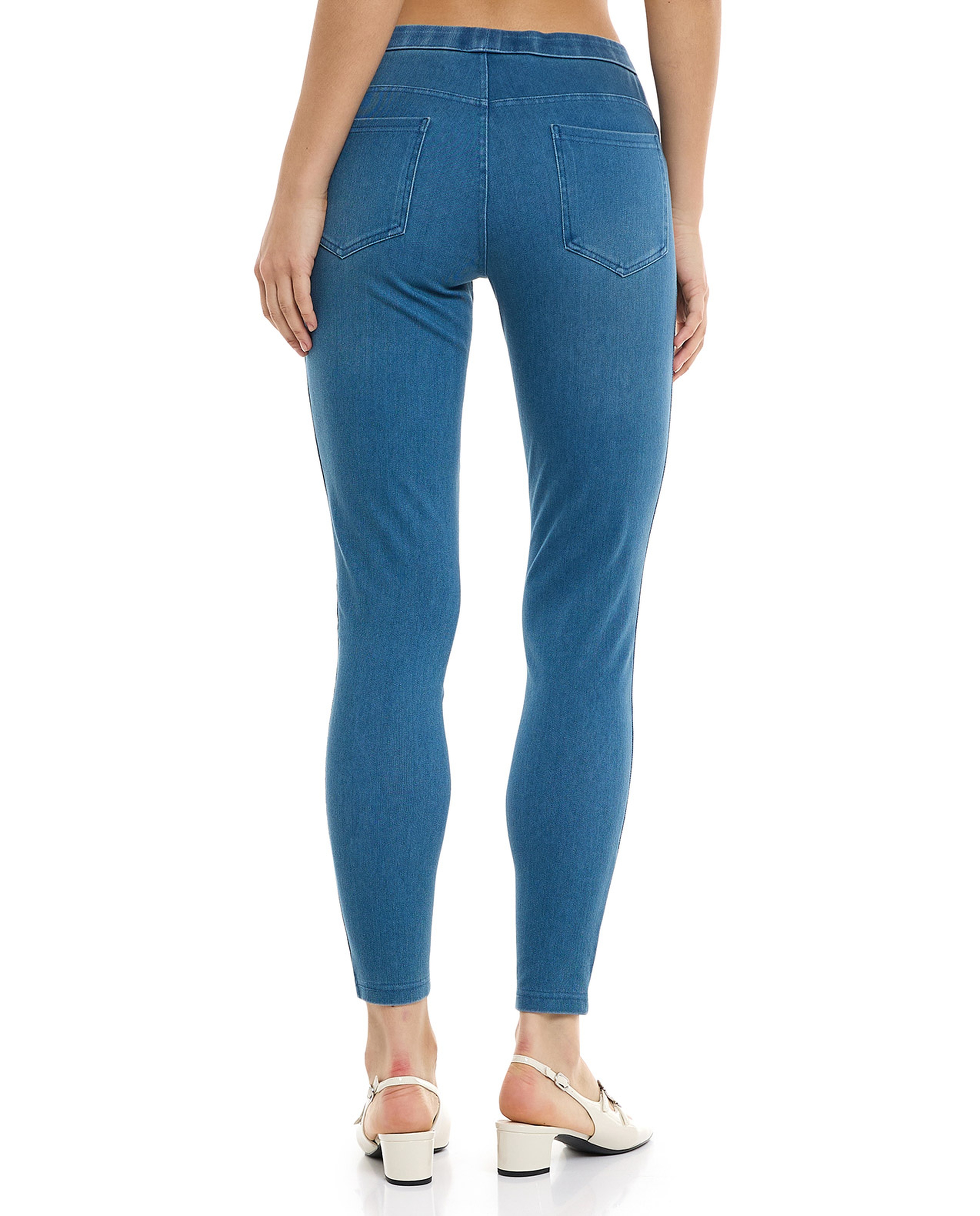 Faded Jeggings with Elastic Waist