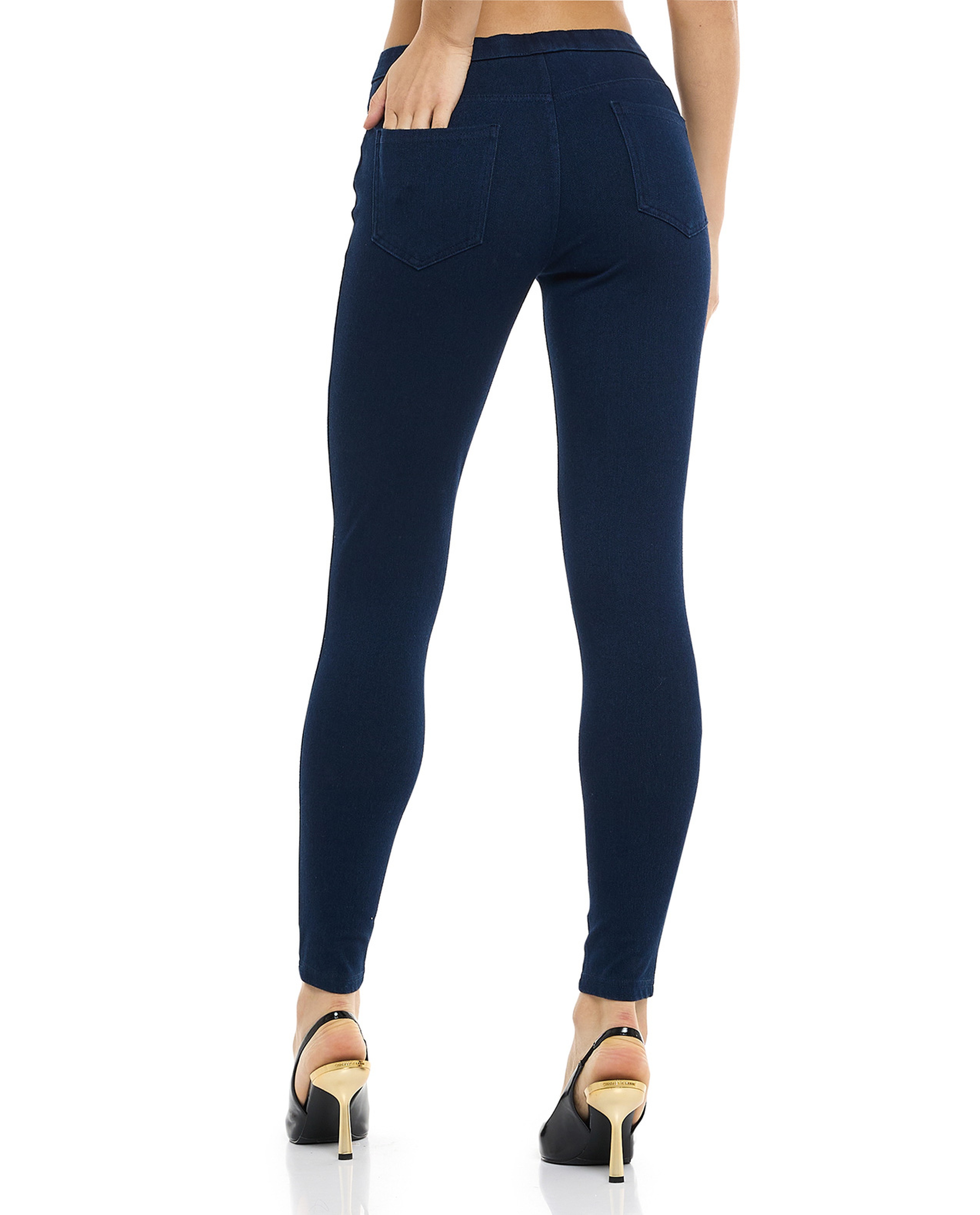 Faded Jeggings with Elastic Waist