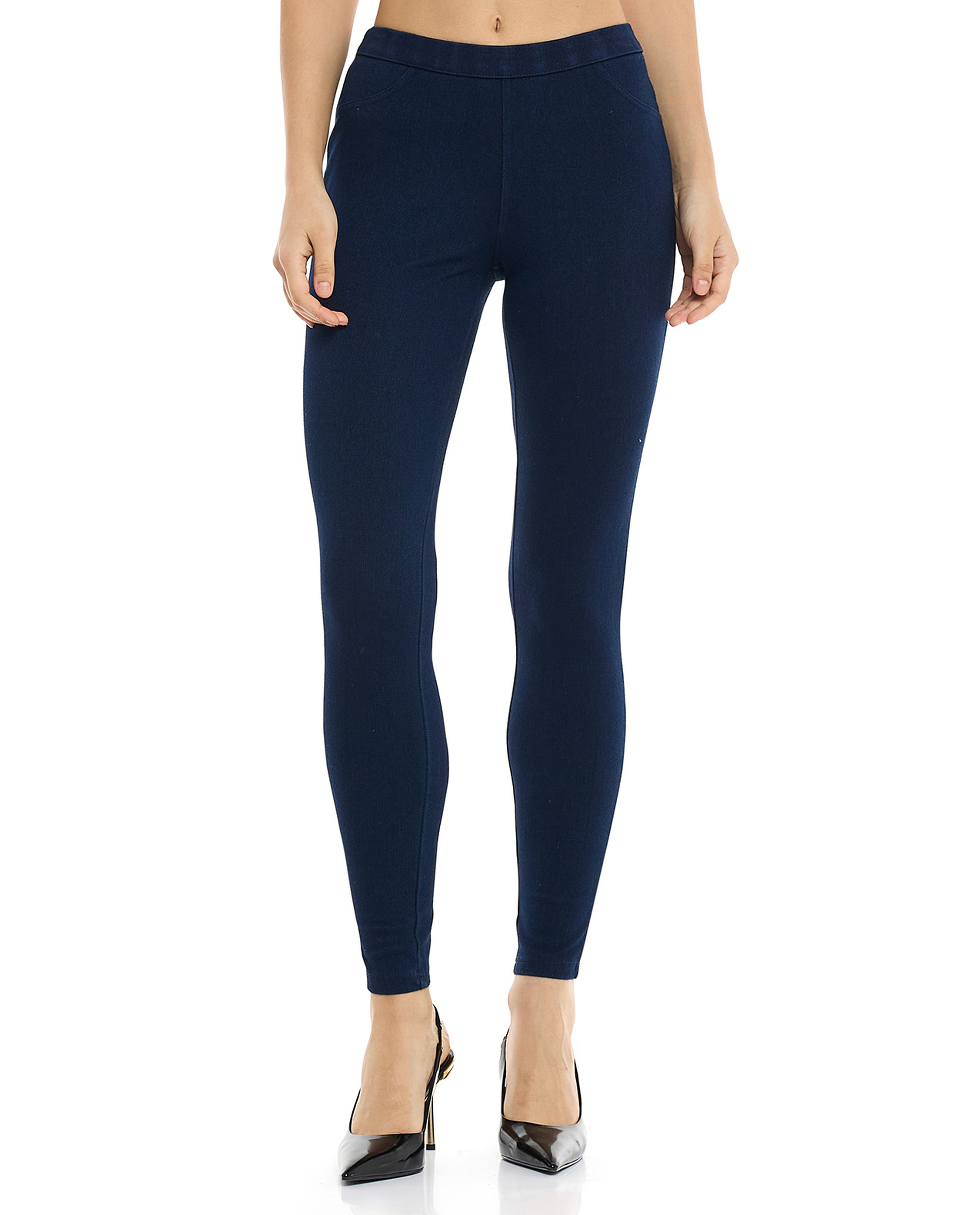 Faded Jeggings with Elastic Waist