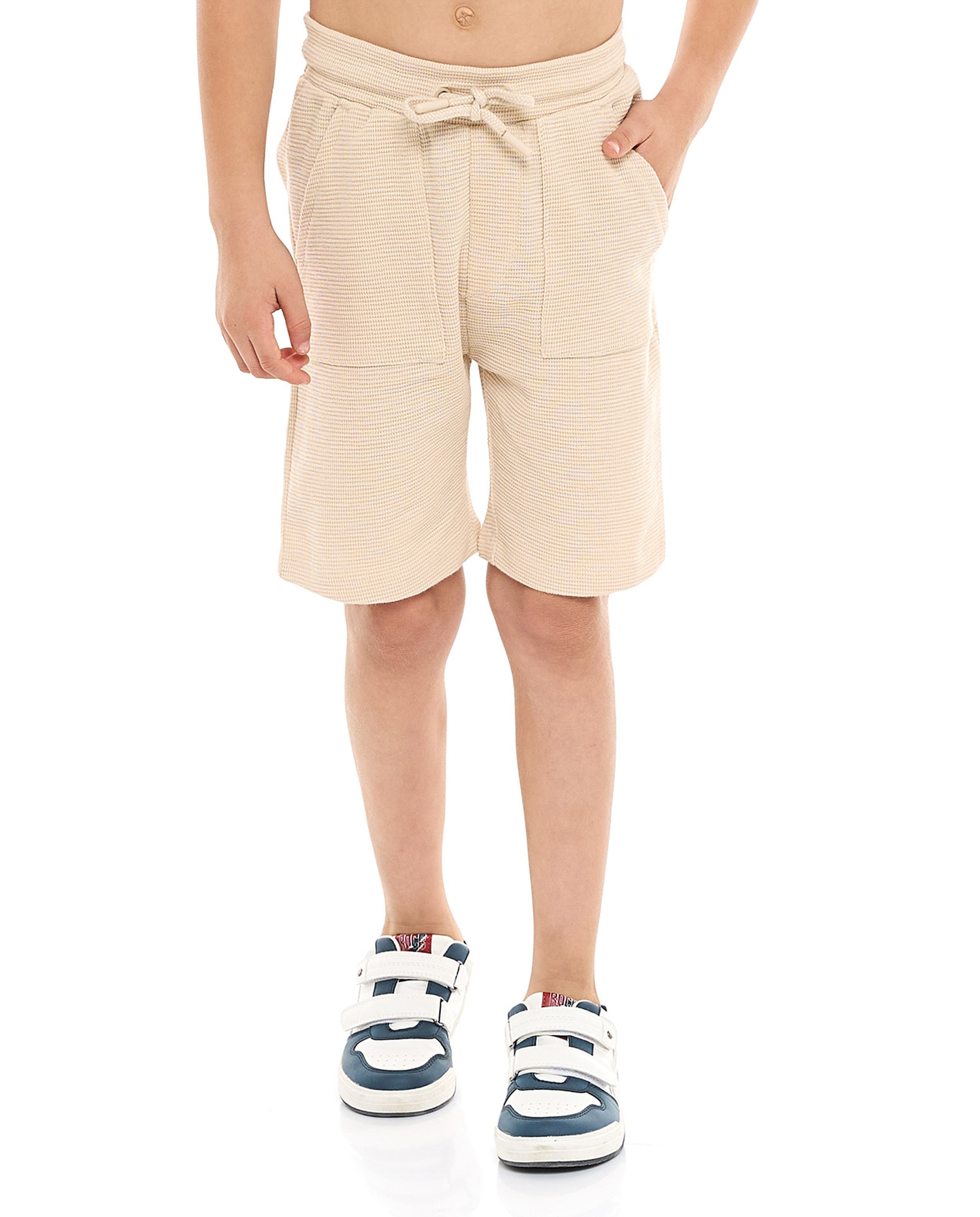 Textured Shirt and Shorts Set