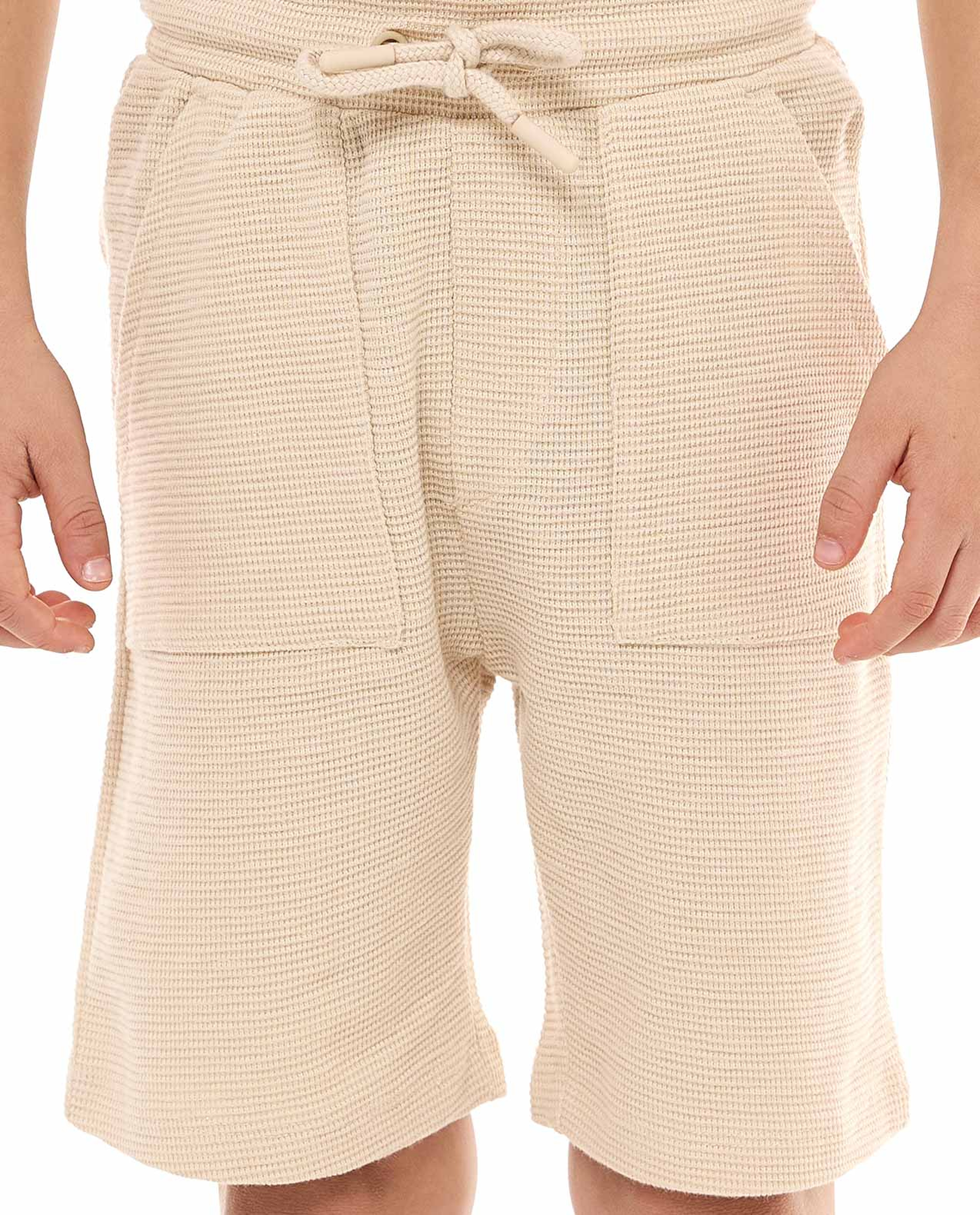 Textured Shirt and Shorts Set