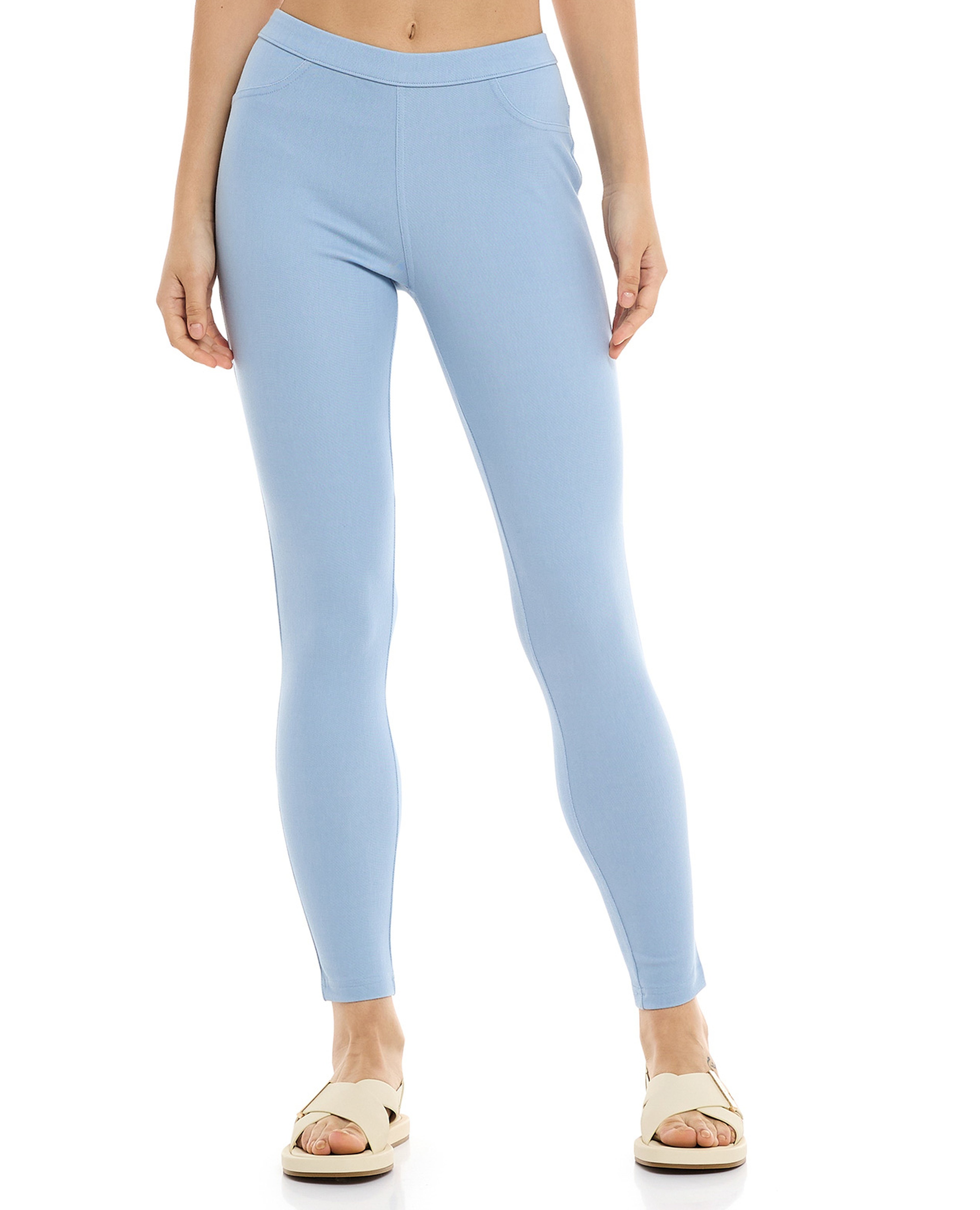 Solid Jeggings with Elastic Waist