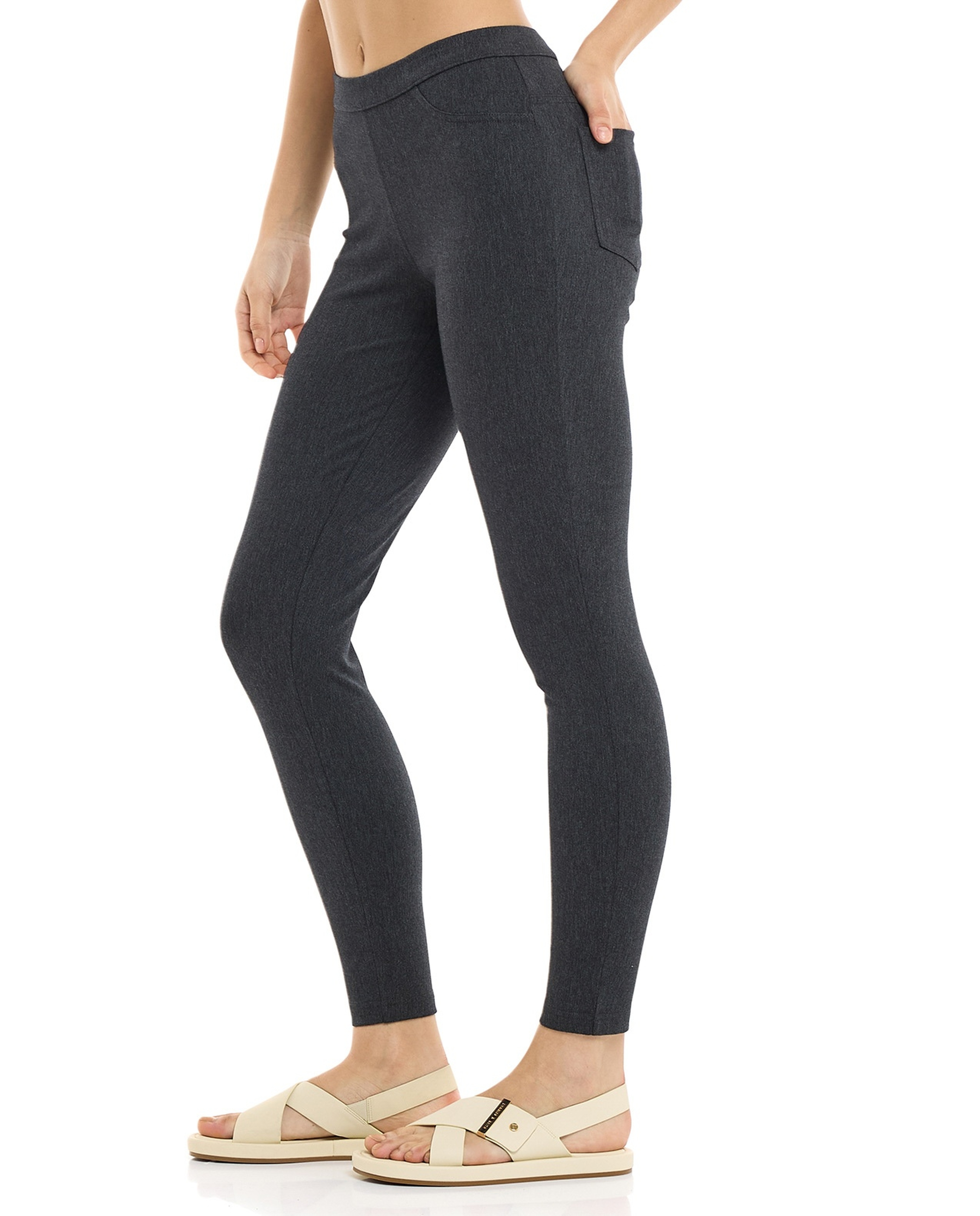 Solid Jeggings with Elastic Waist