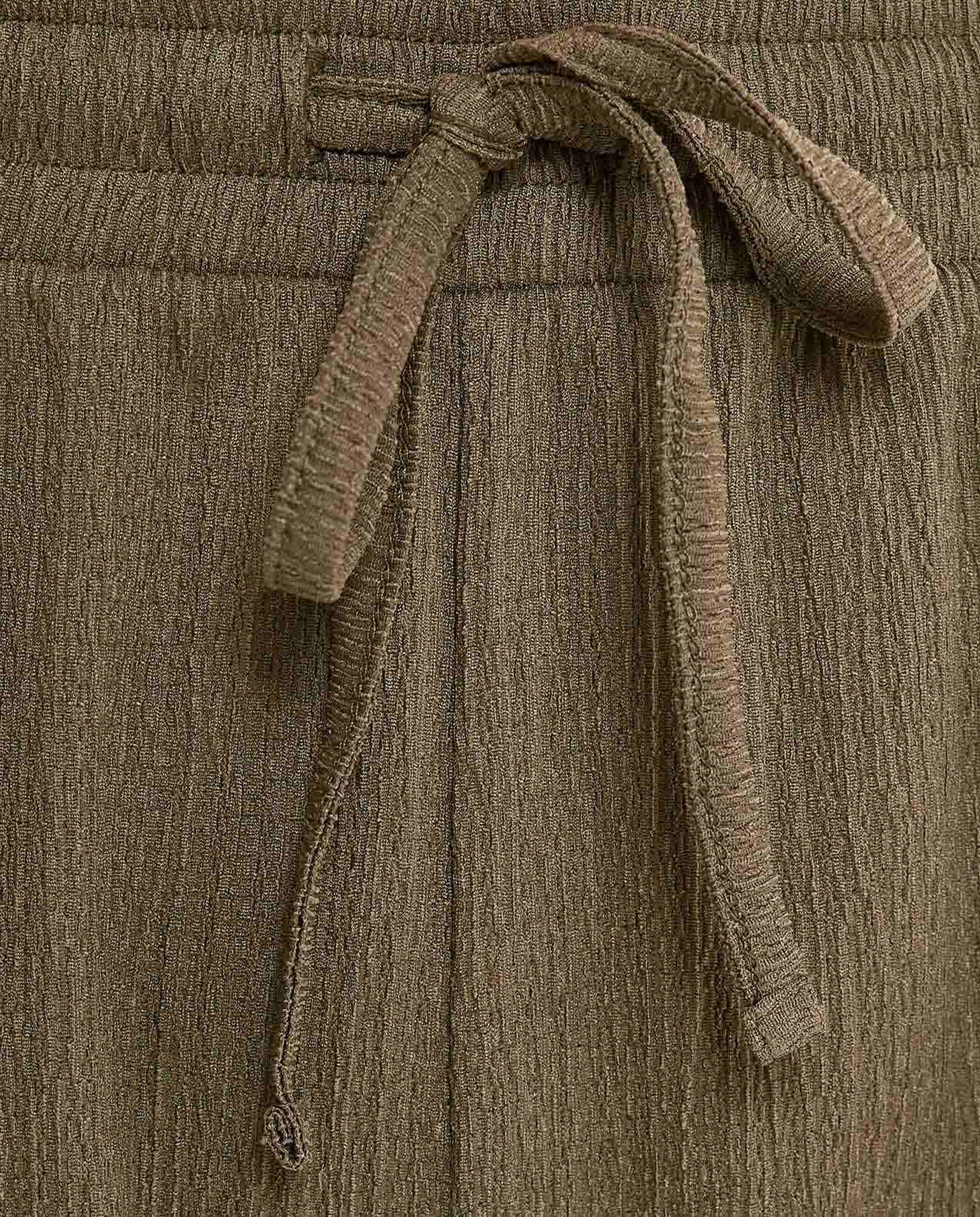 Textured Tapered Fit Pants with Drawstring Waist