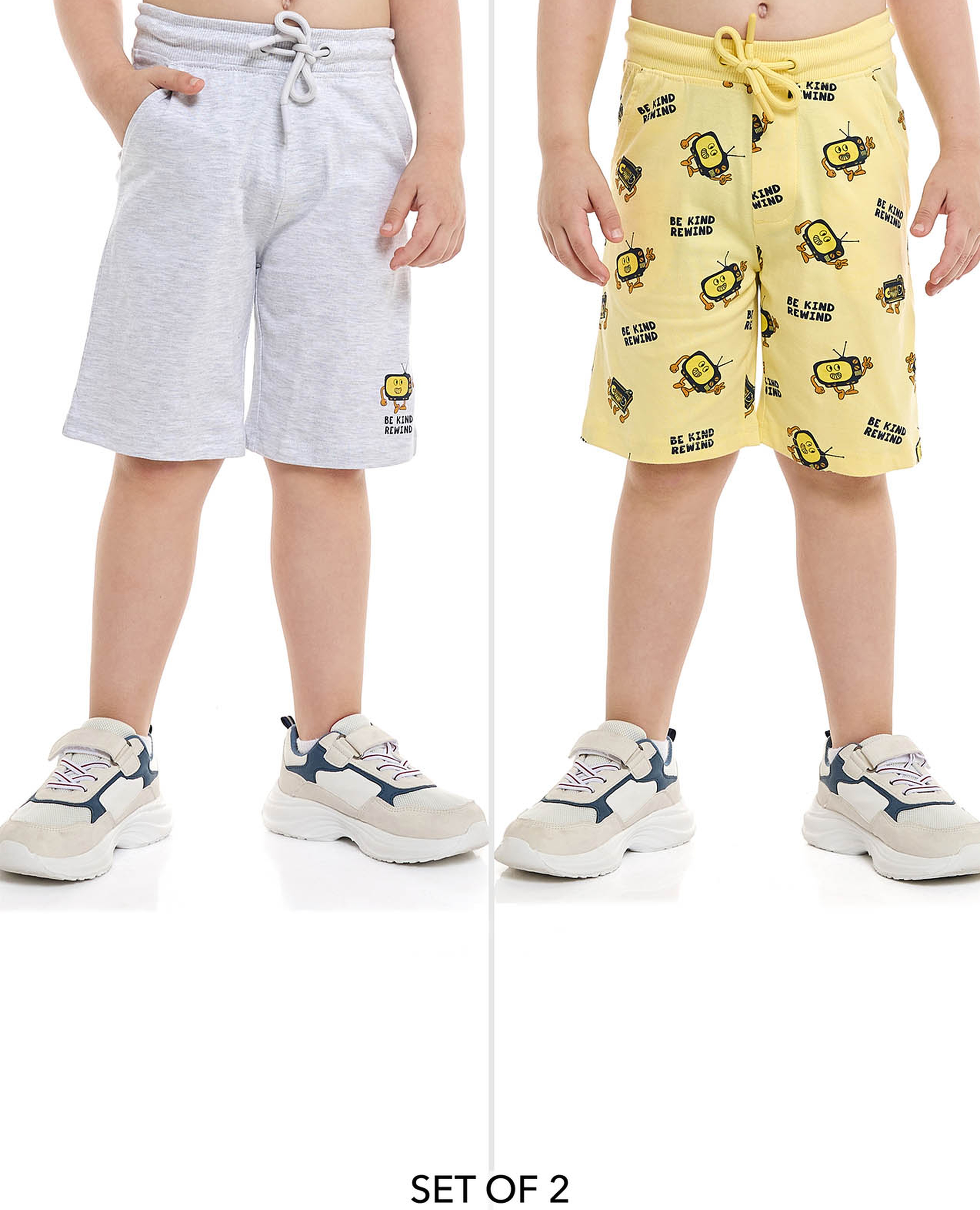 شورت برباط على الخصر - قطعتين