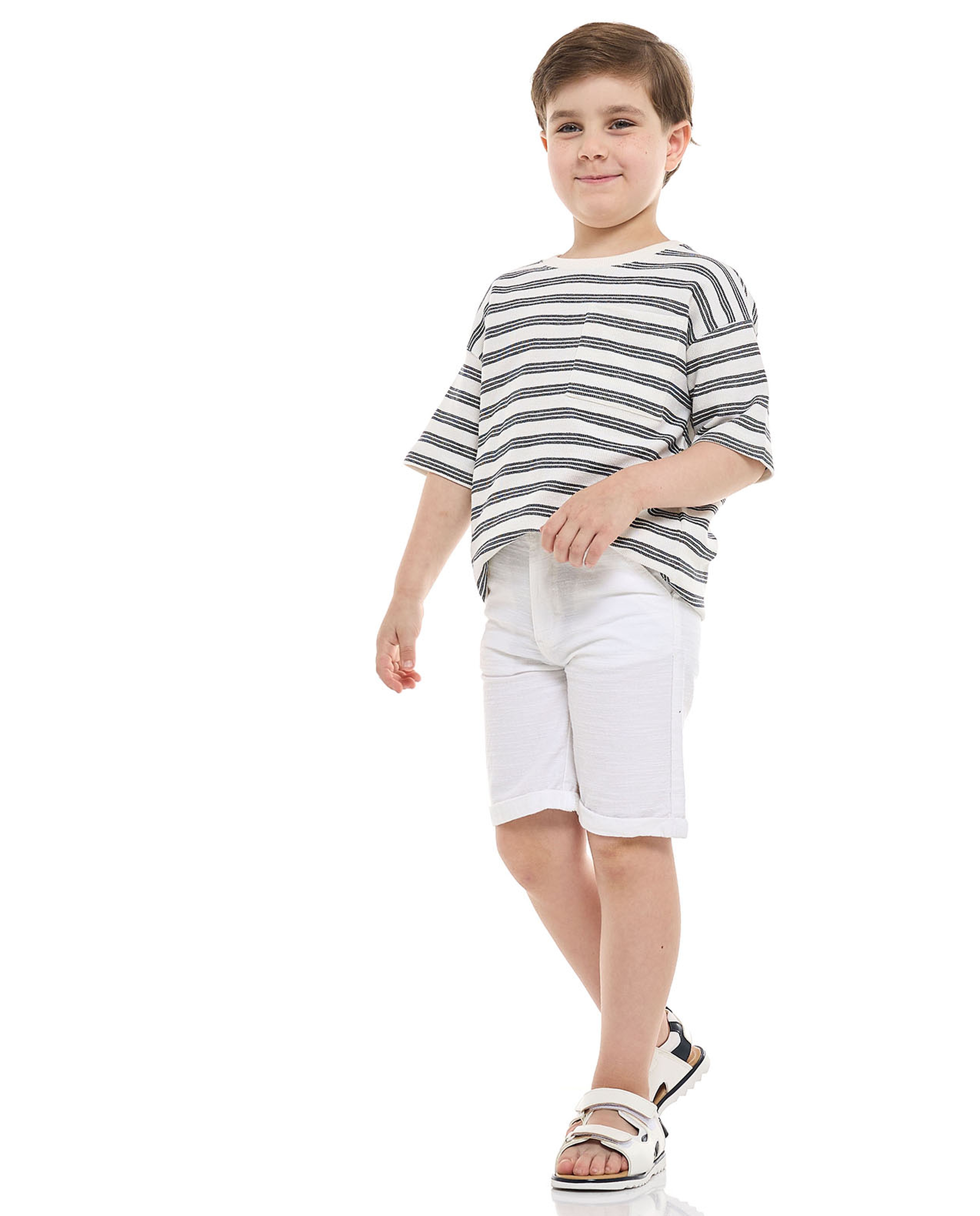 Solid Shorts with Button Closure