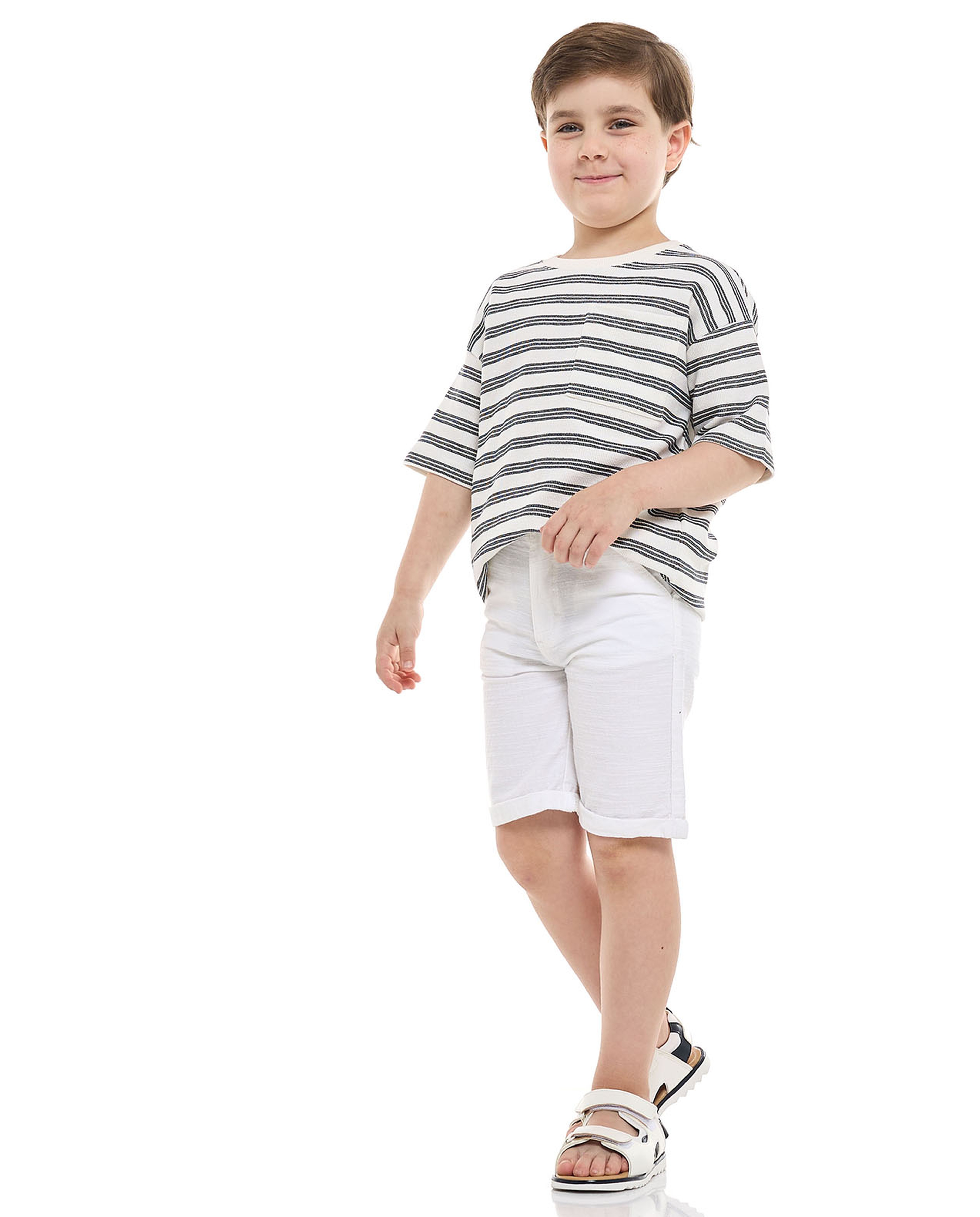 Solid Shorts with Button Closure