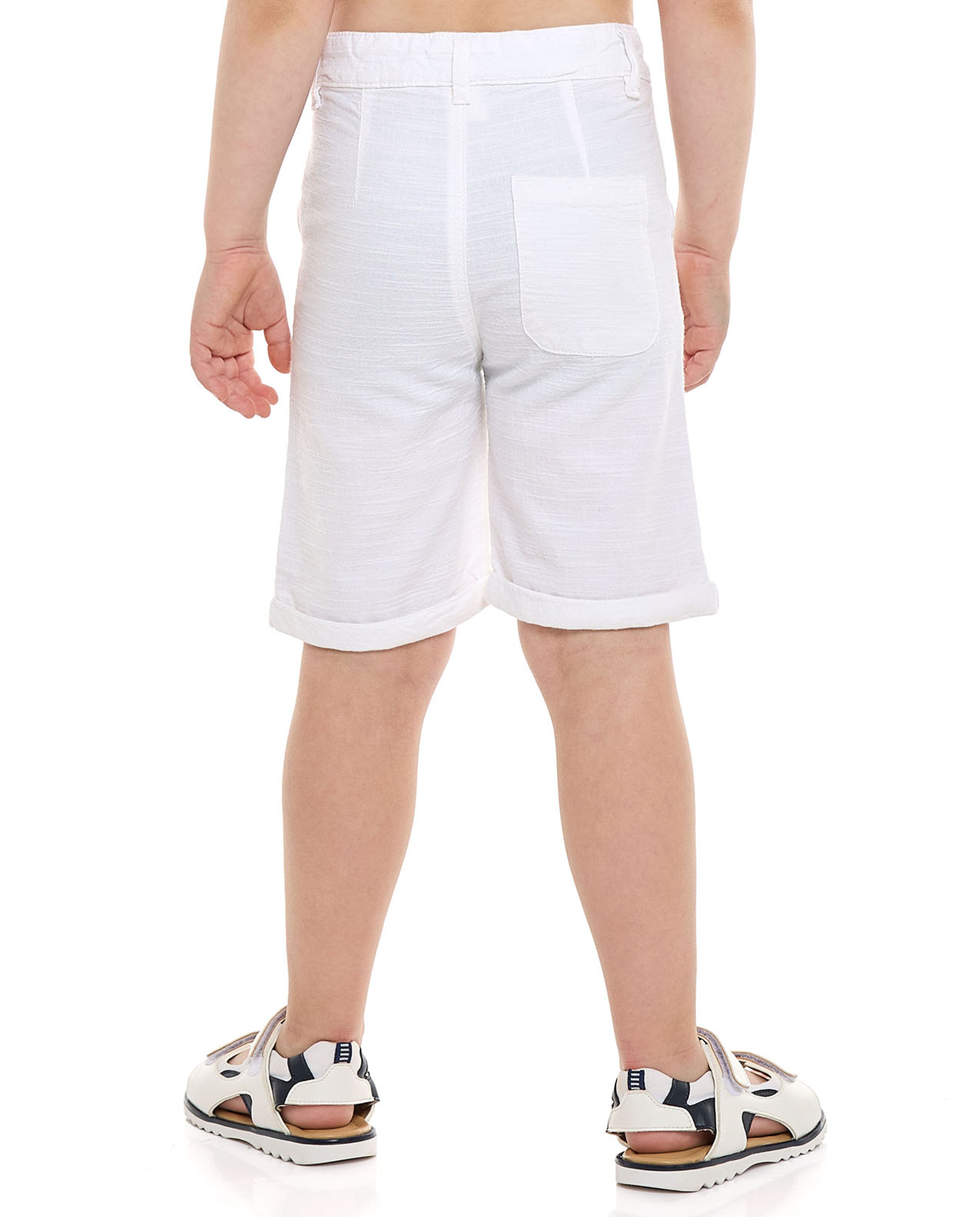 Solid Shorts with Button Closure