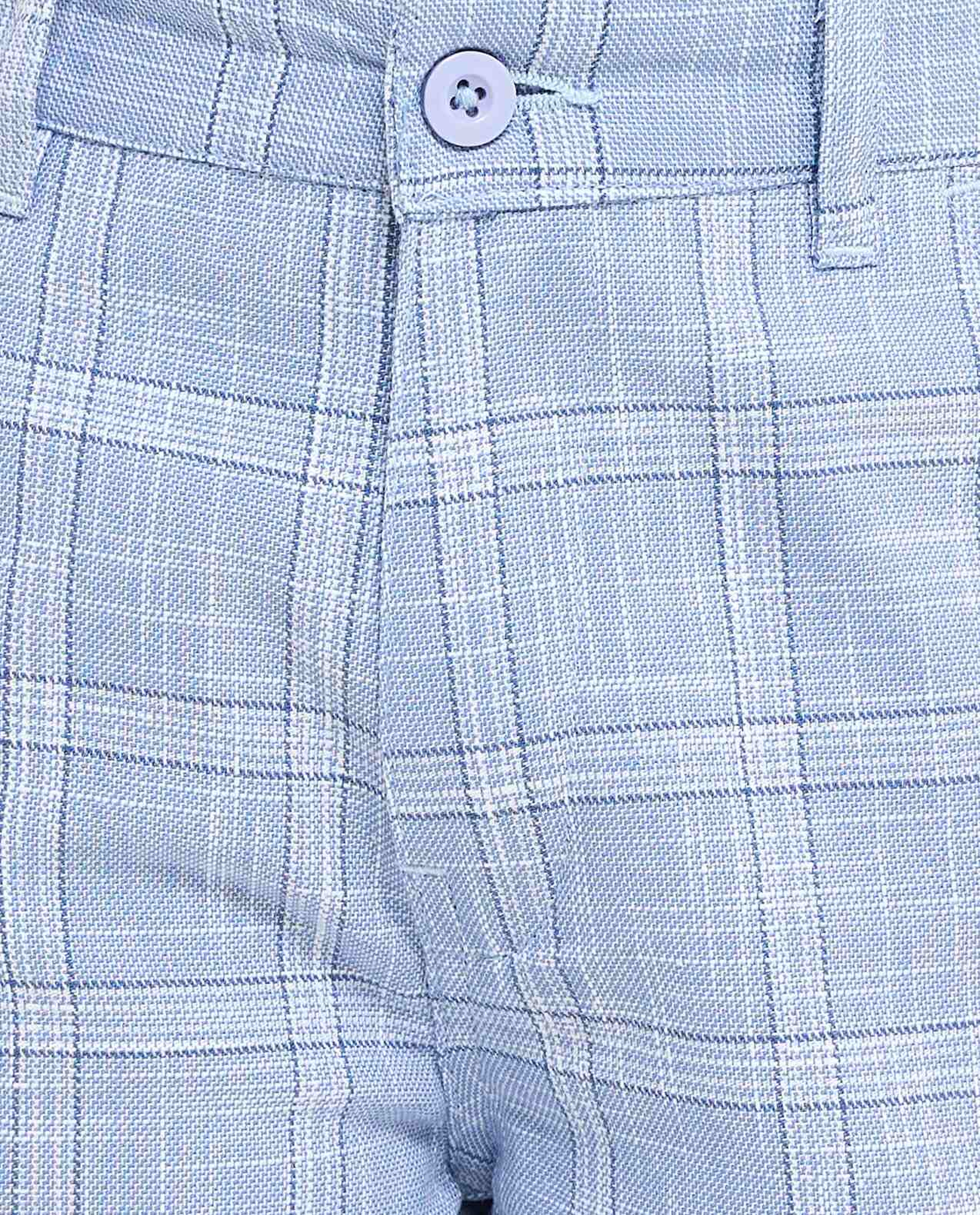 Plaid Shorts with Button Closure