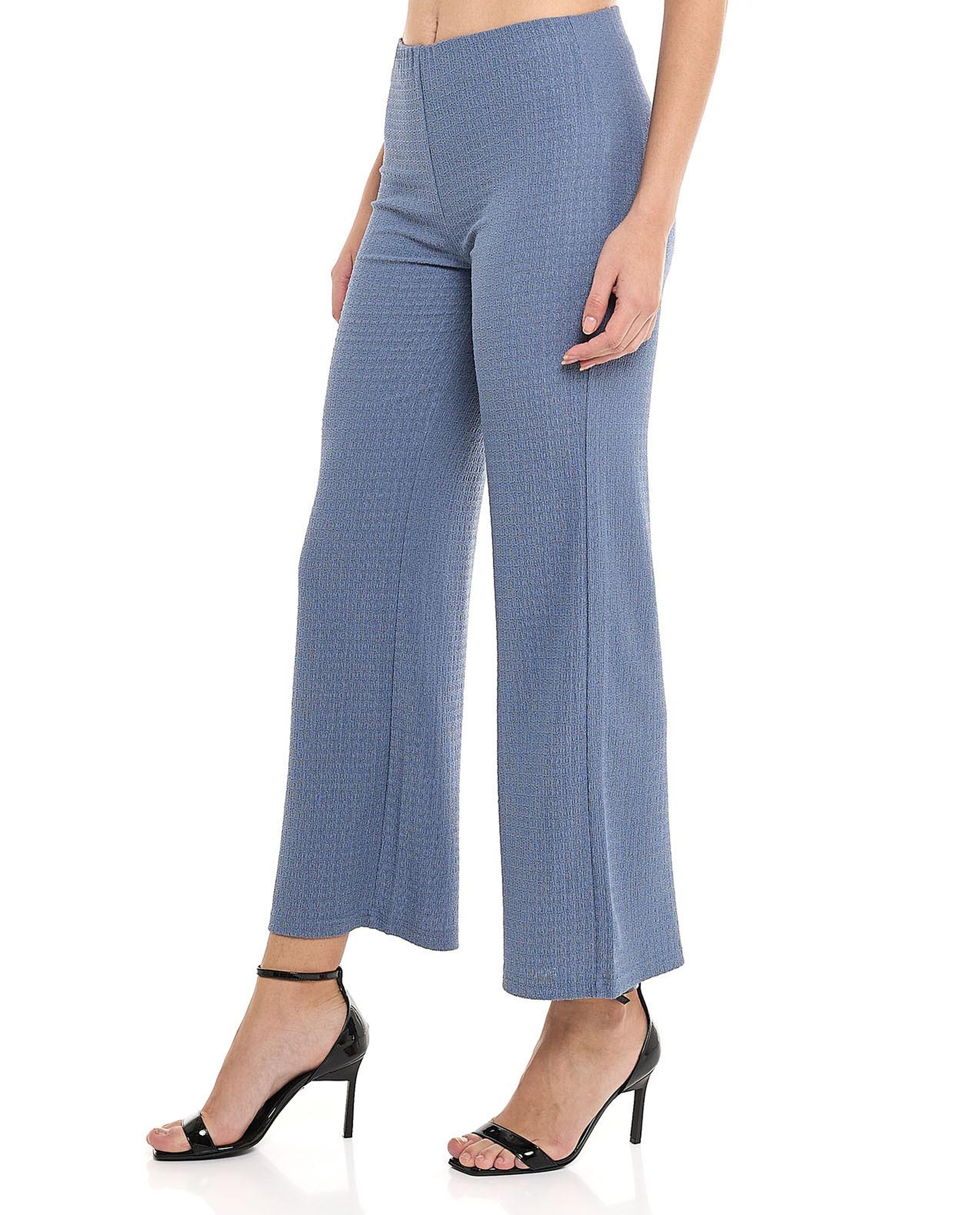 Textured Pants With Elastic Waist