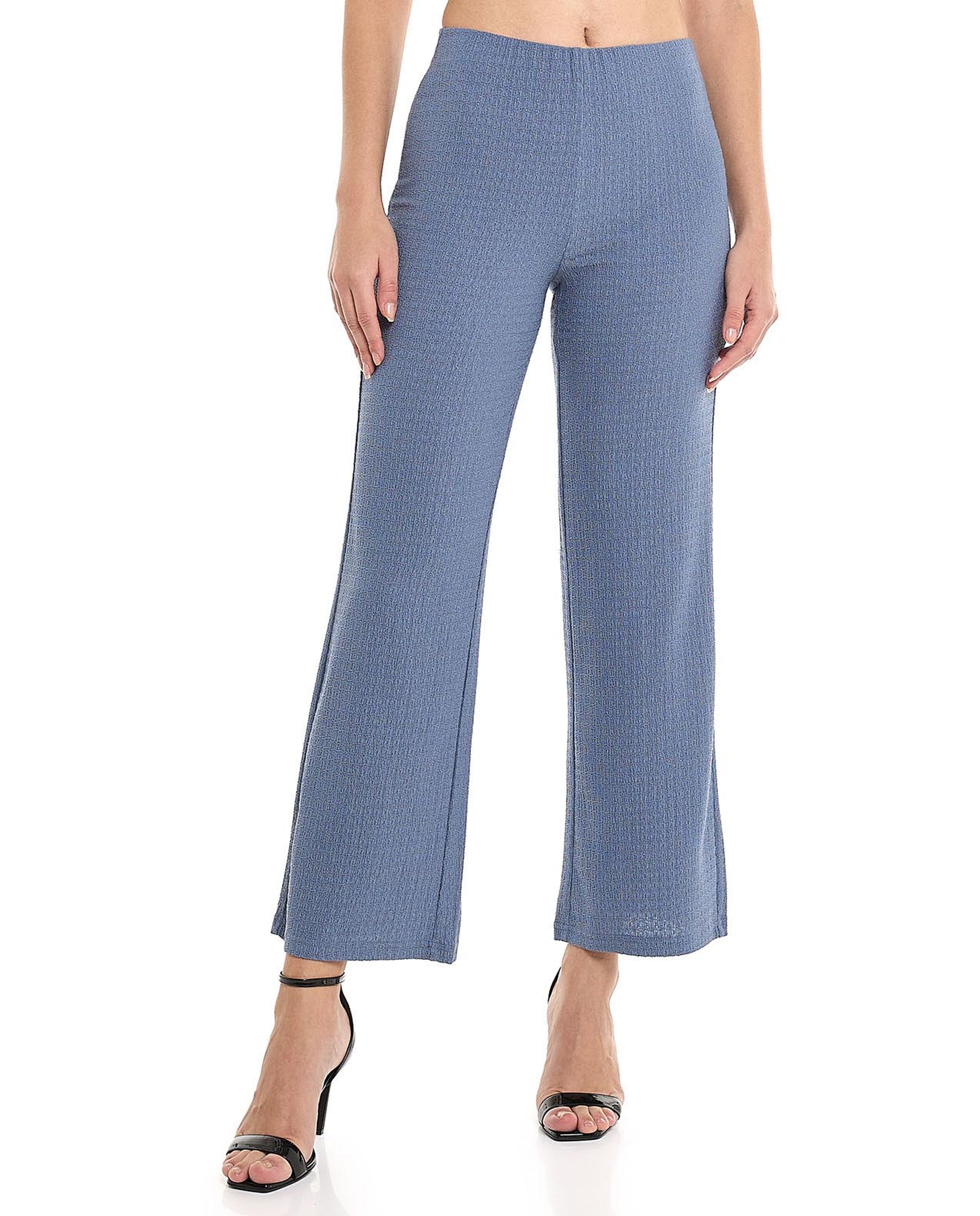 Textured Pants With Elastic Waist