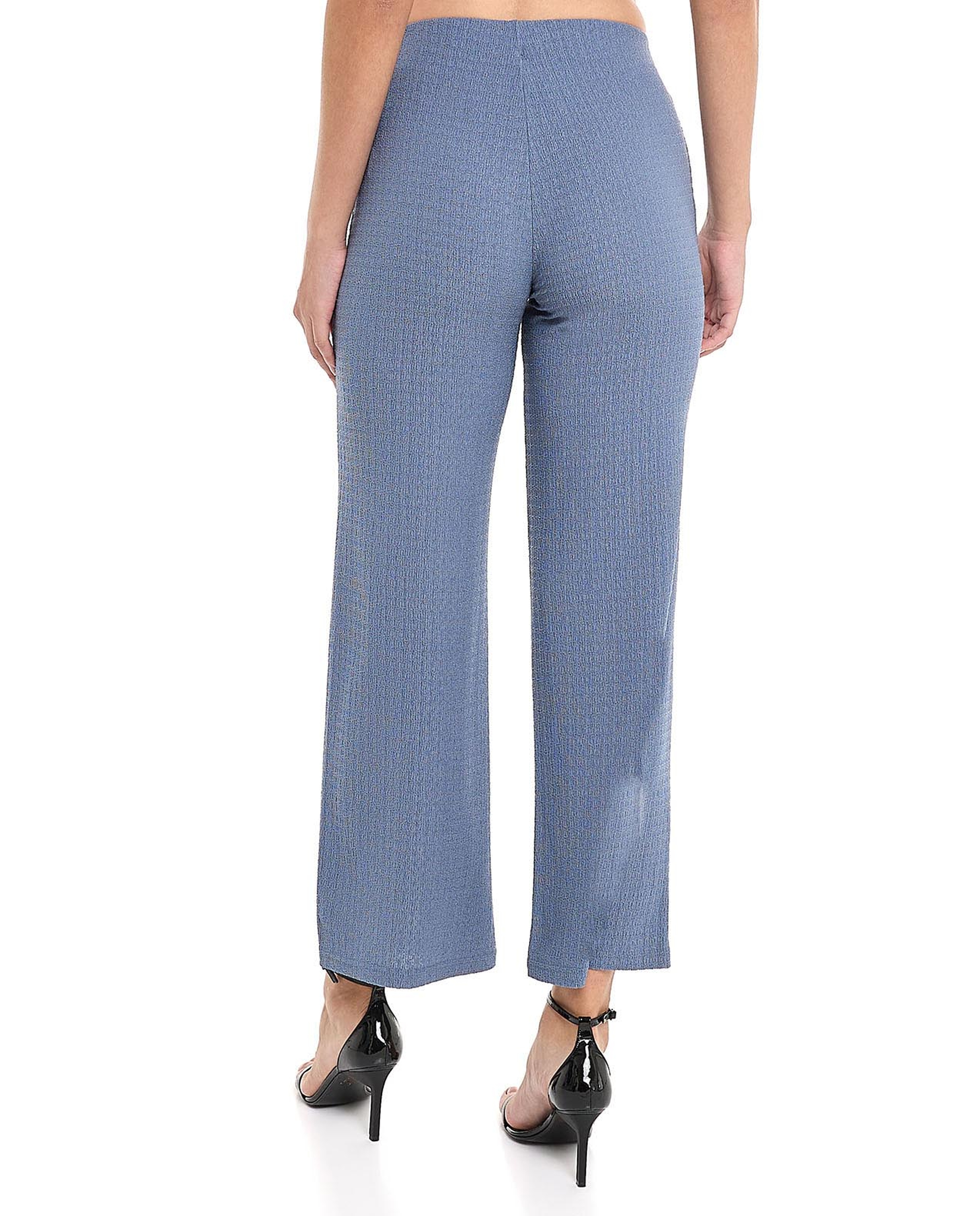 Textured Pants With Elastic Waist