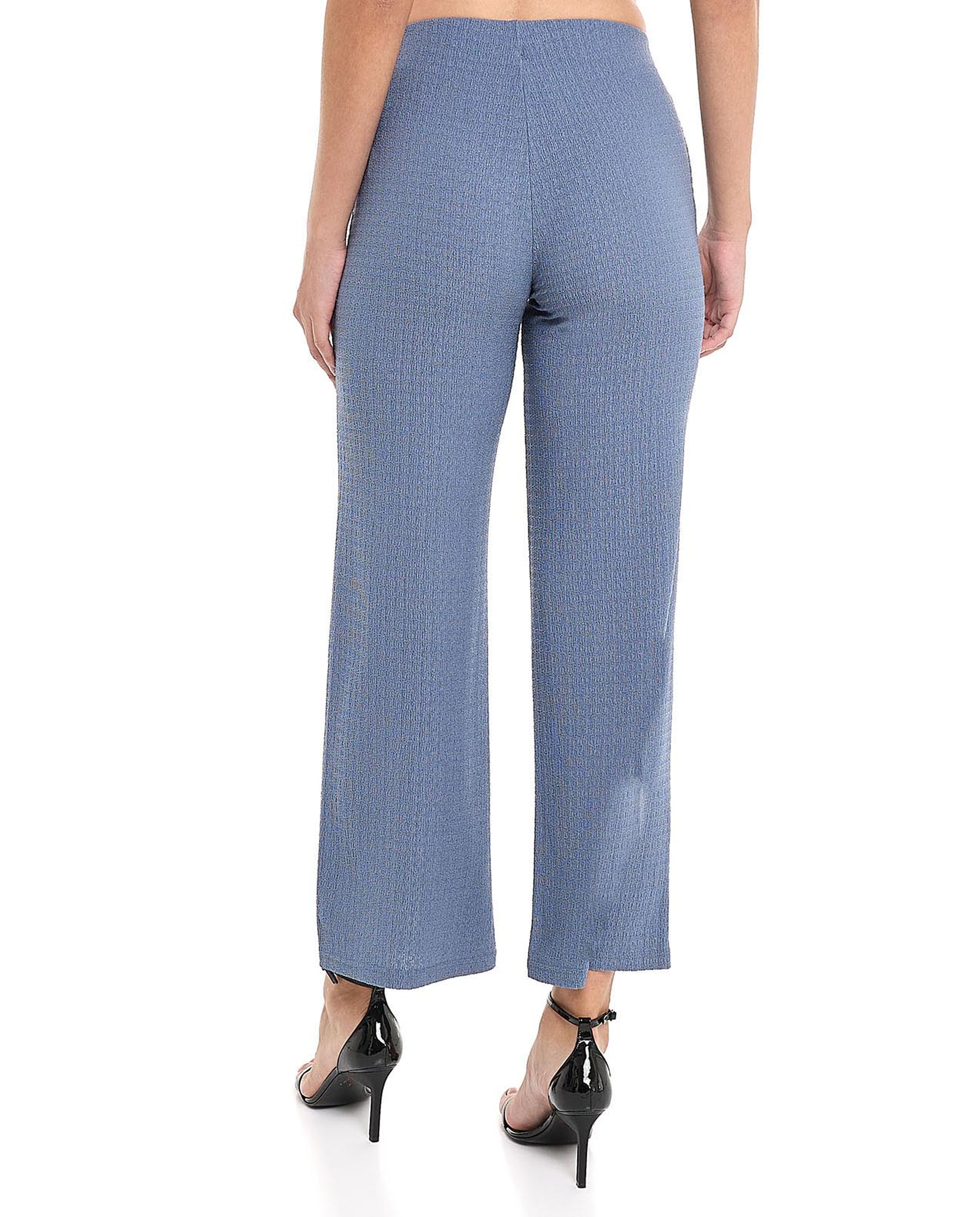Textured Pants With Elastic Waist