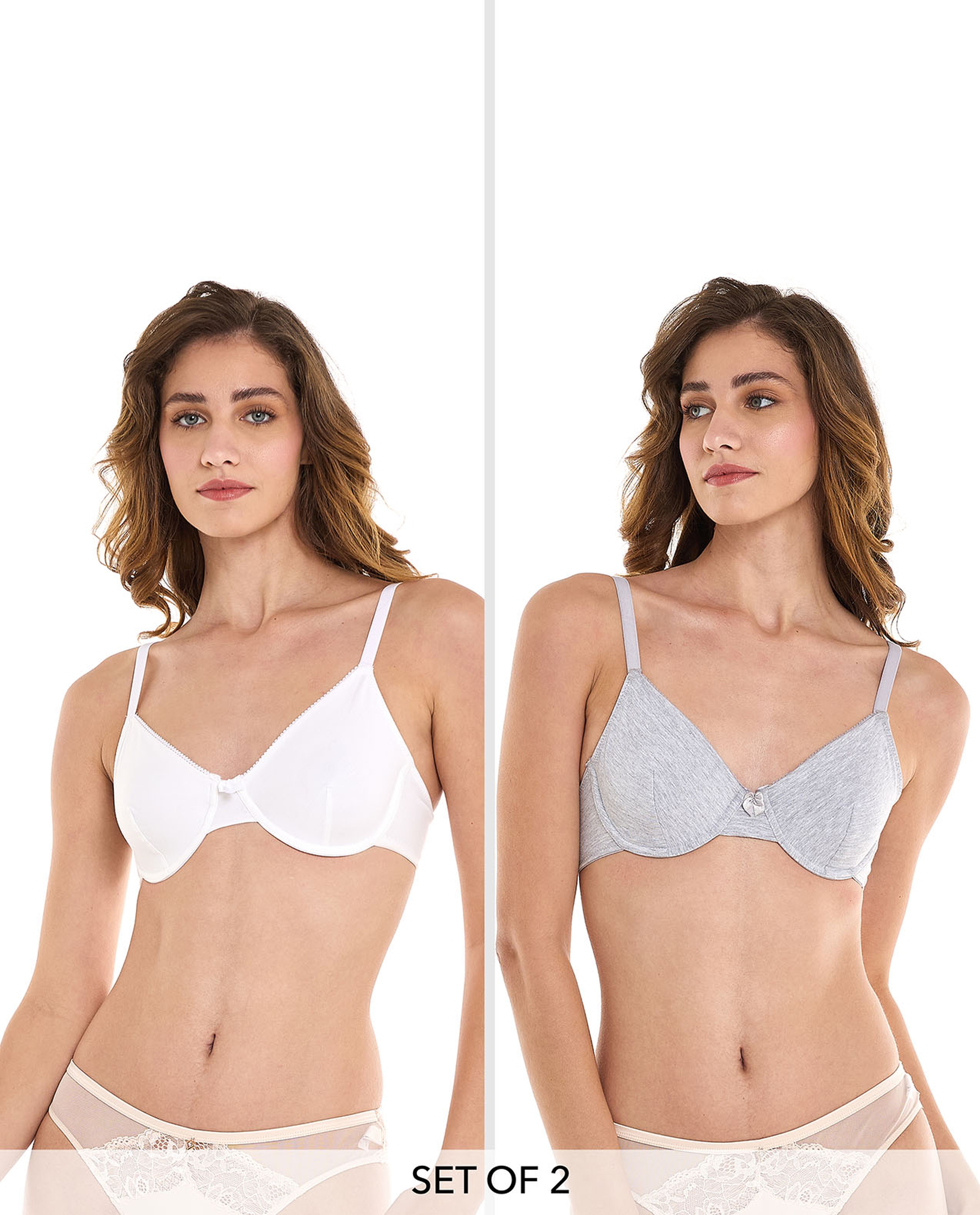 2 Pack Wired Balcony Bras