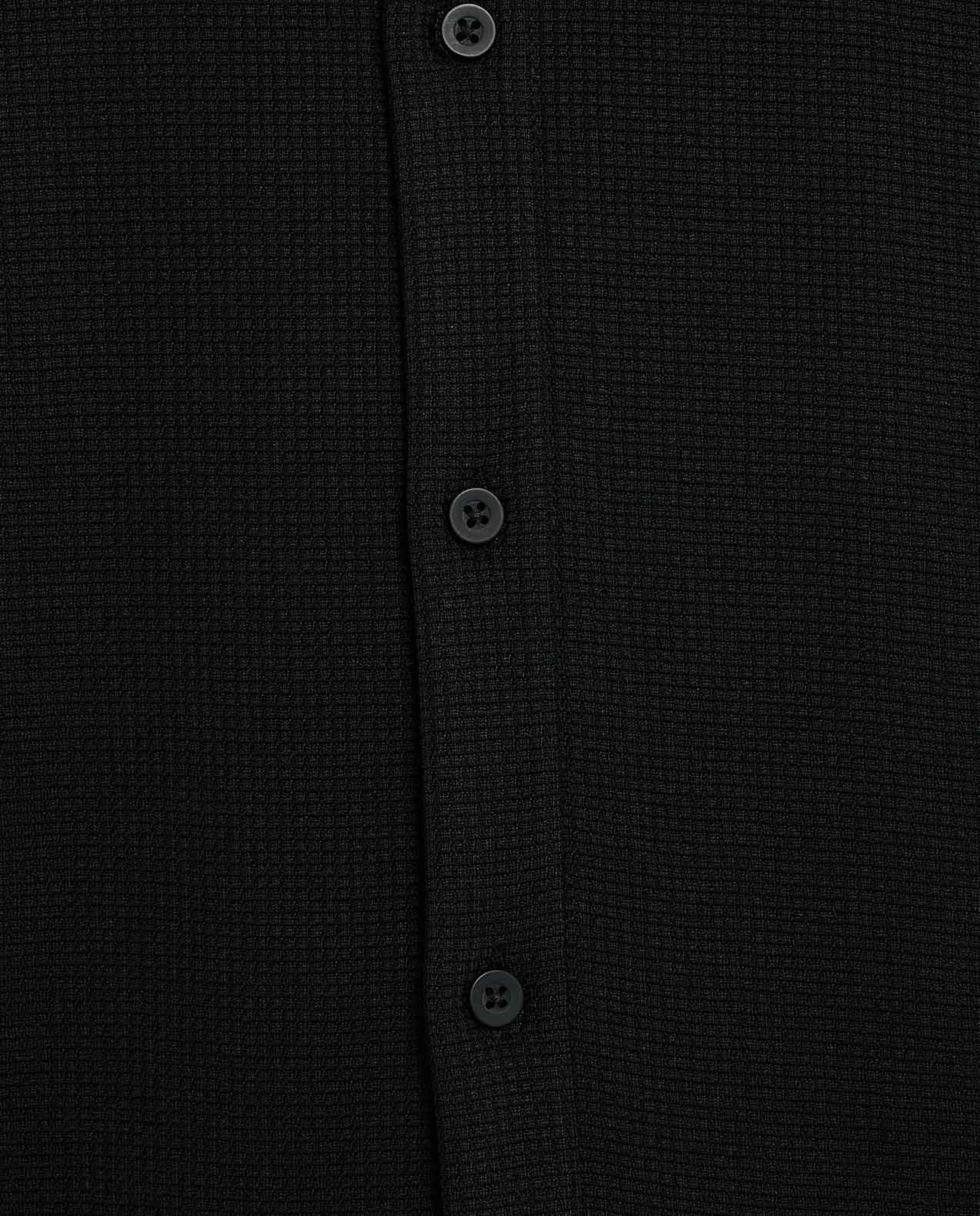 Textured Shirt with Classic Collar and Short Sleeves