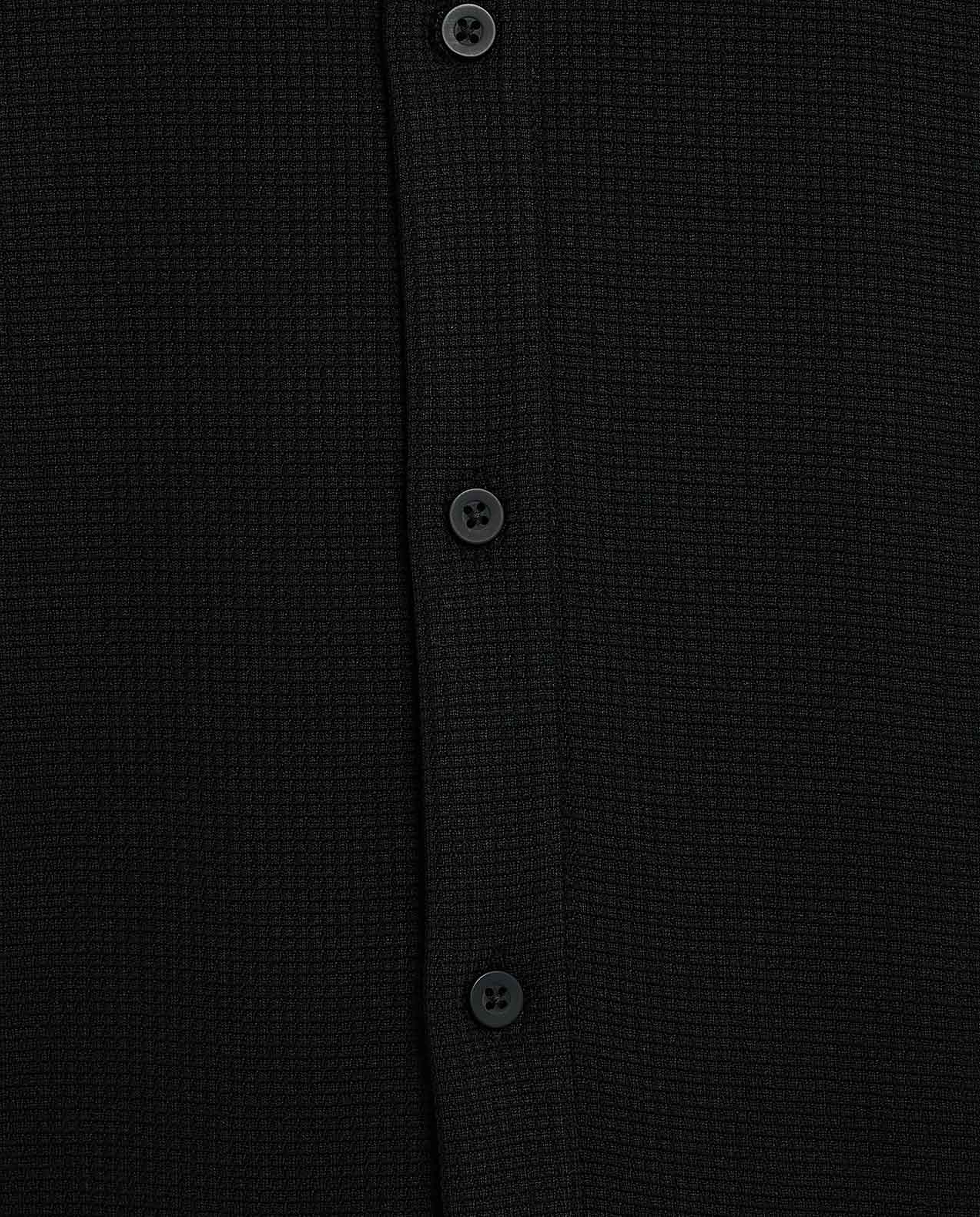 Textured Shirt with Classic Collar and Short Sleeves