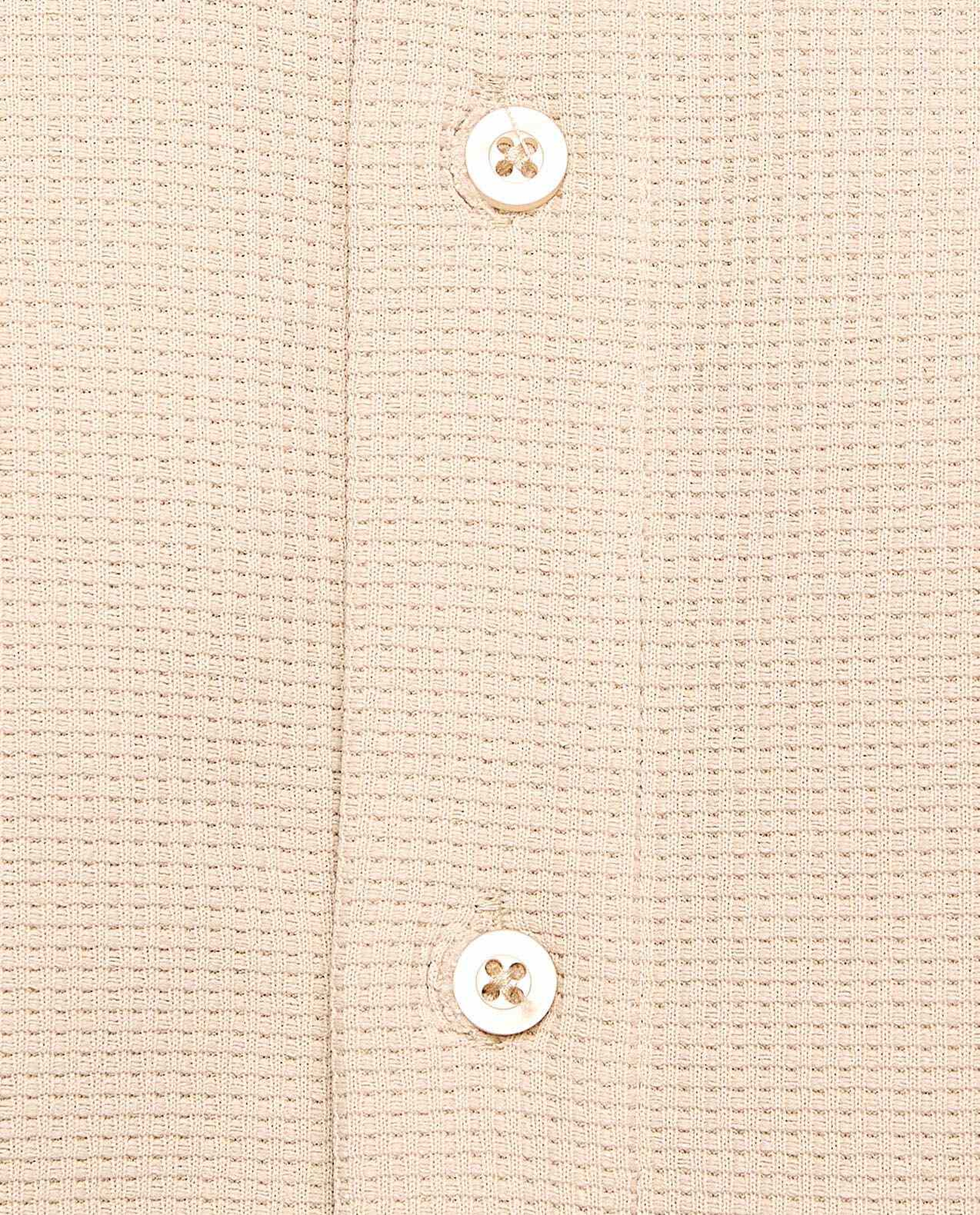 Textured Shirt with Classic Collar and Short Sleeves