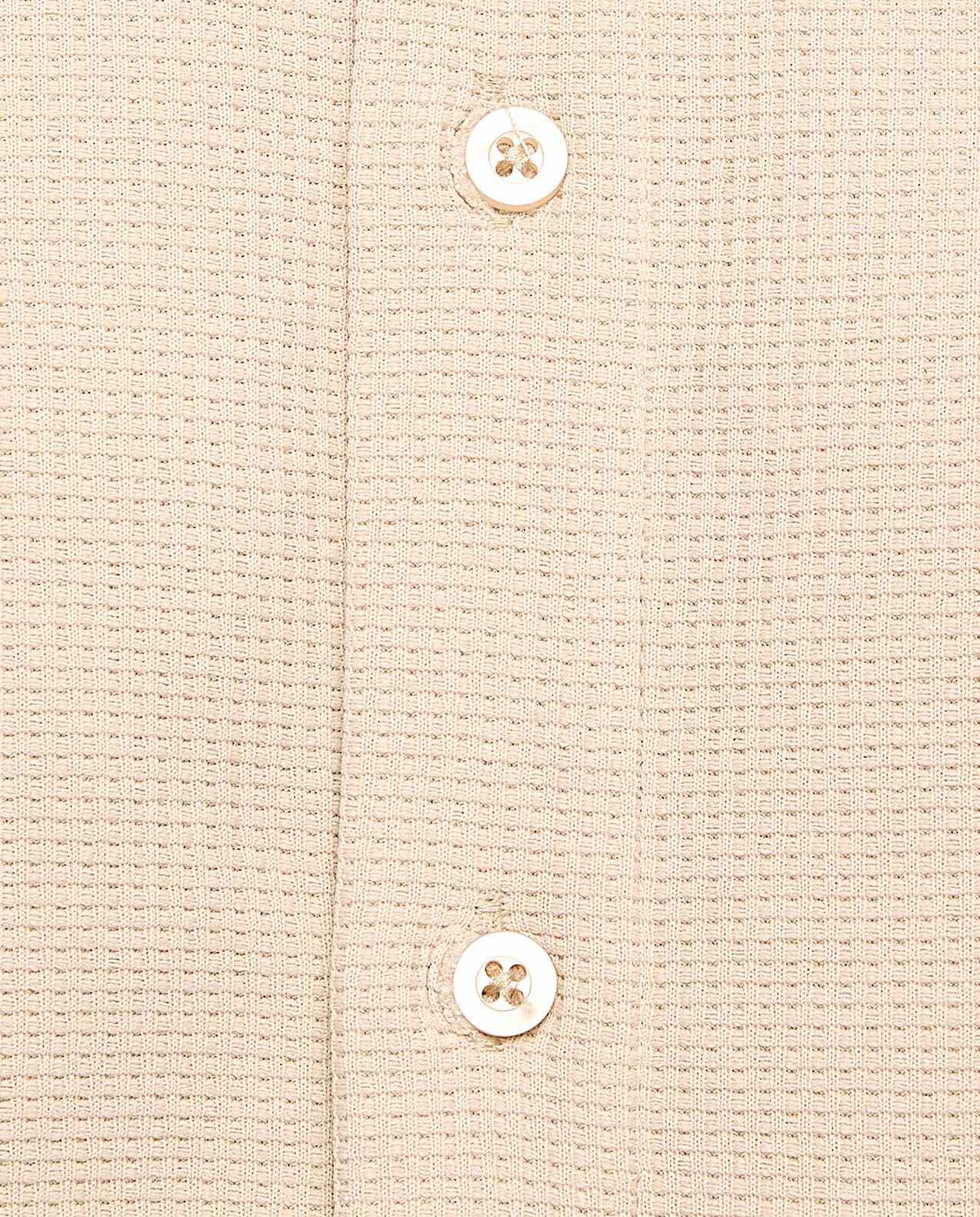 Textured Shirt with Classic Collar and Short Sleeves