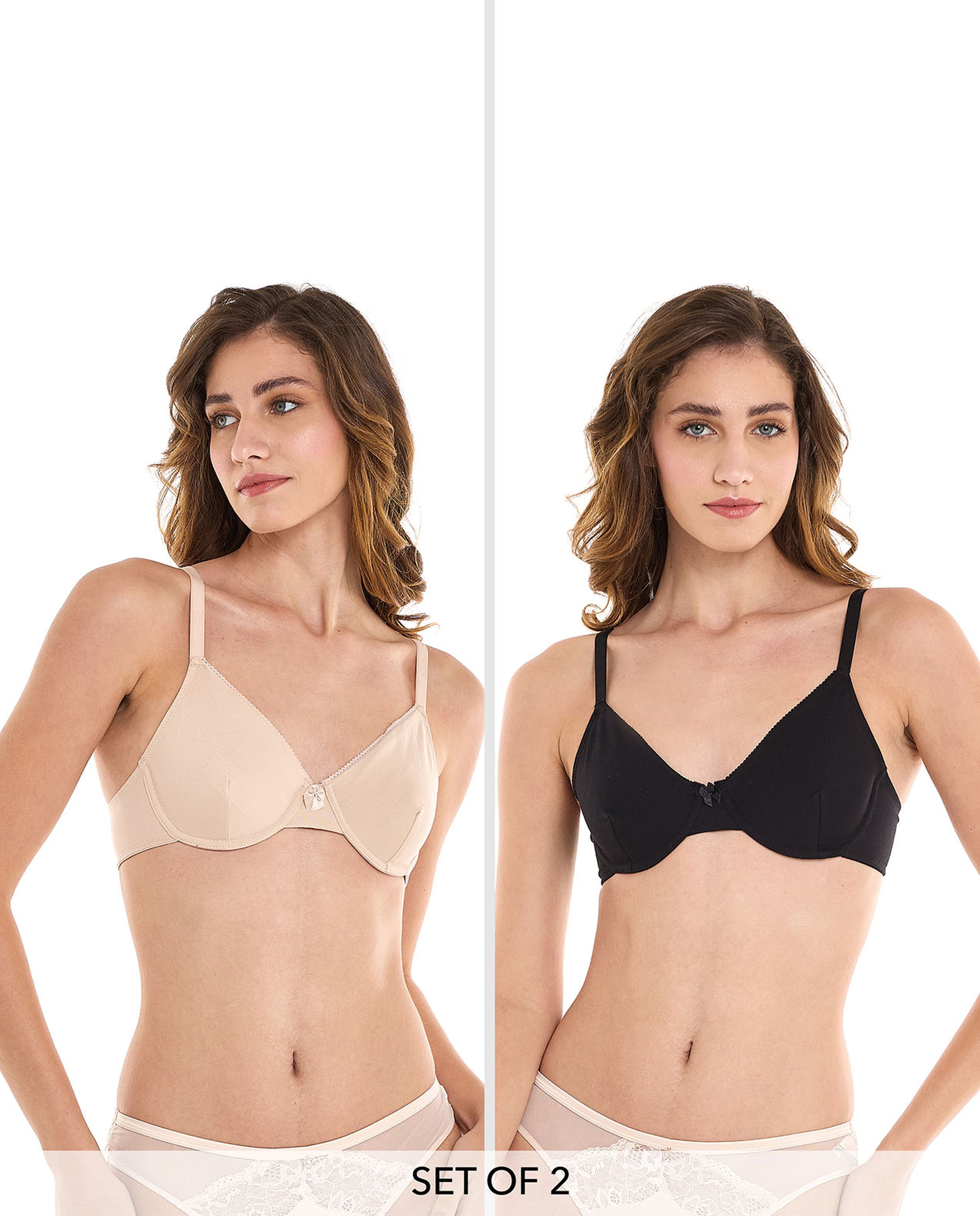 2 Pack Wired Balcony Bras