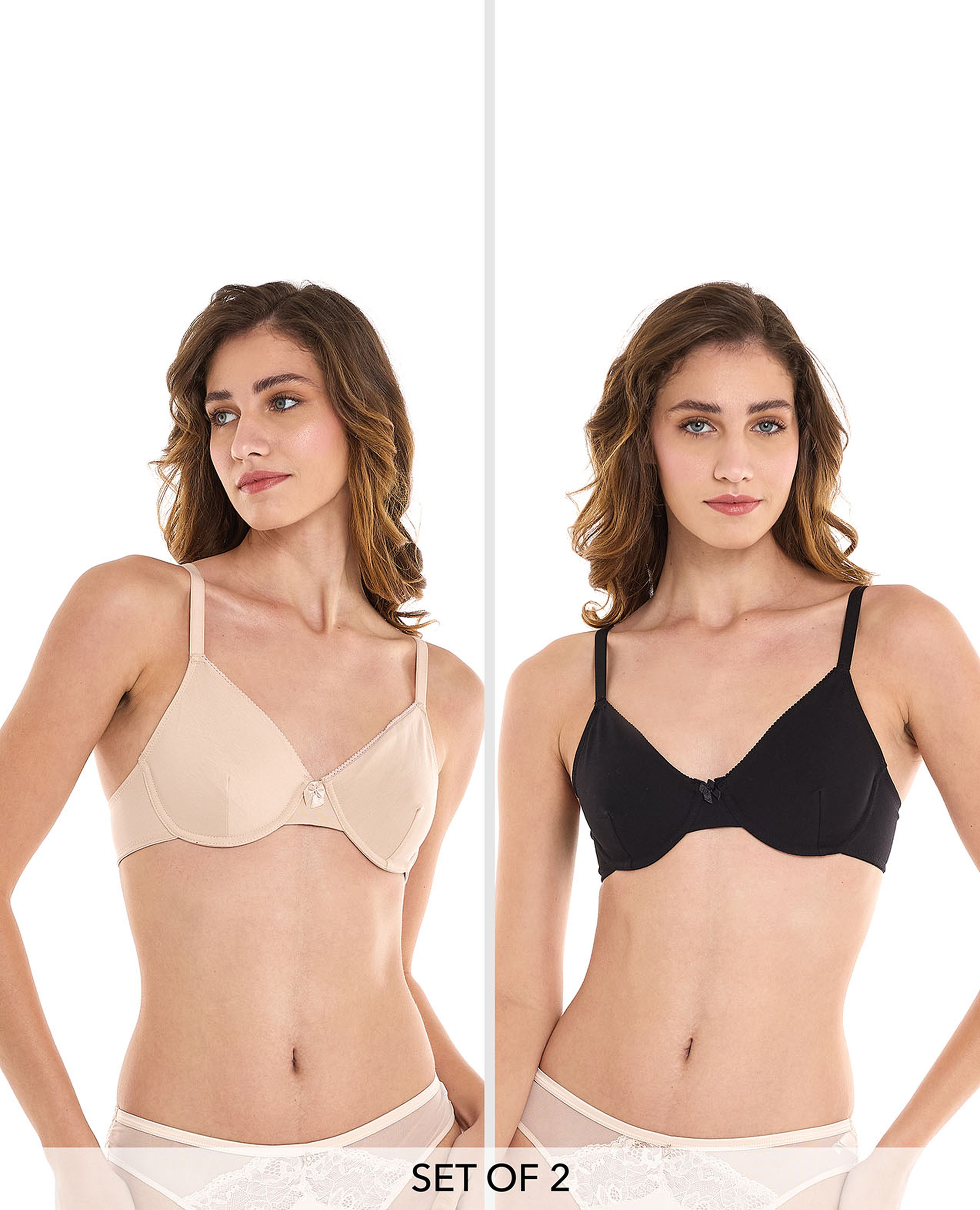 2 Pack Wired Balcony Bras