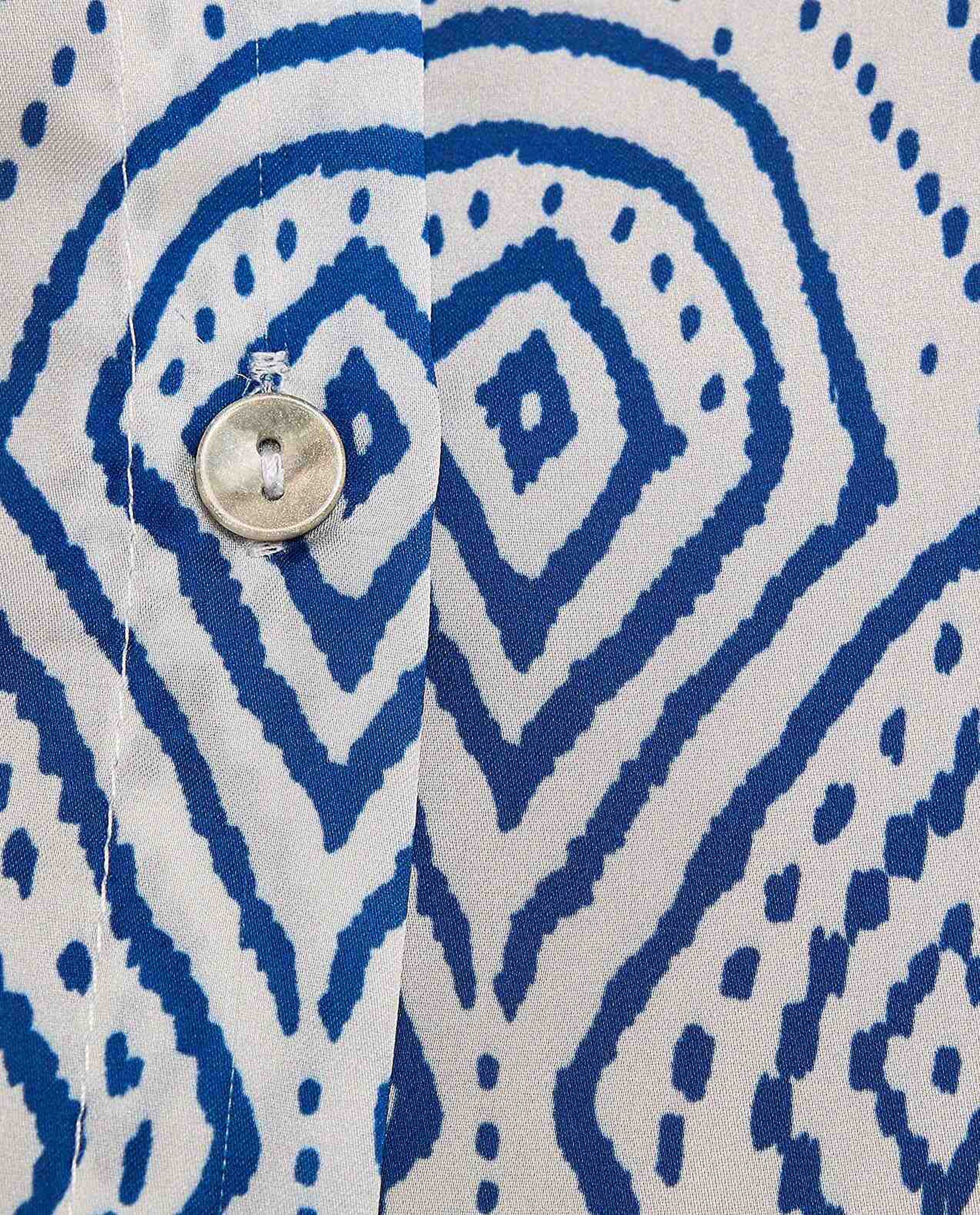 Patterned Shirt with Spread Collar and Long Sleeves