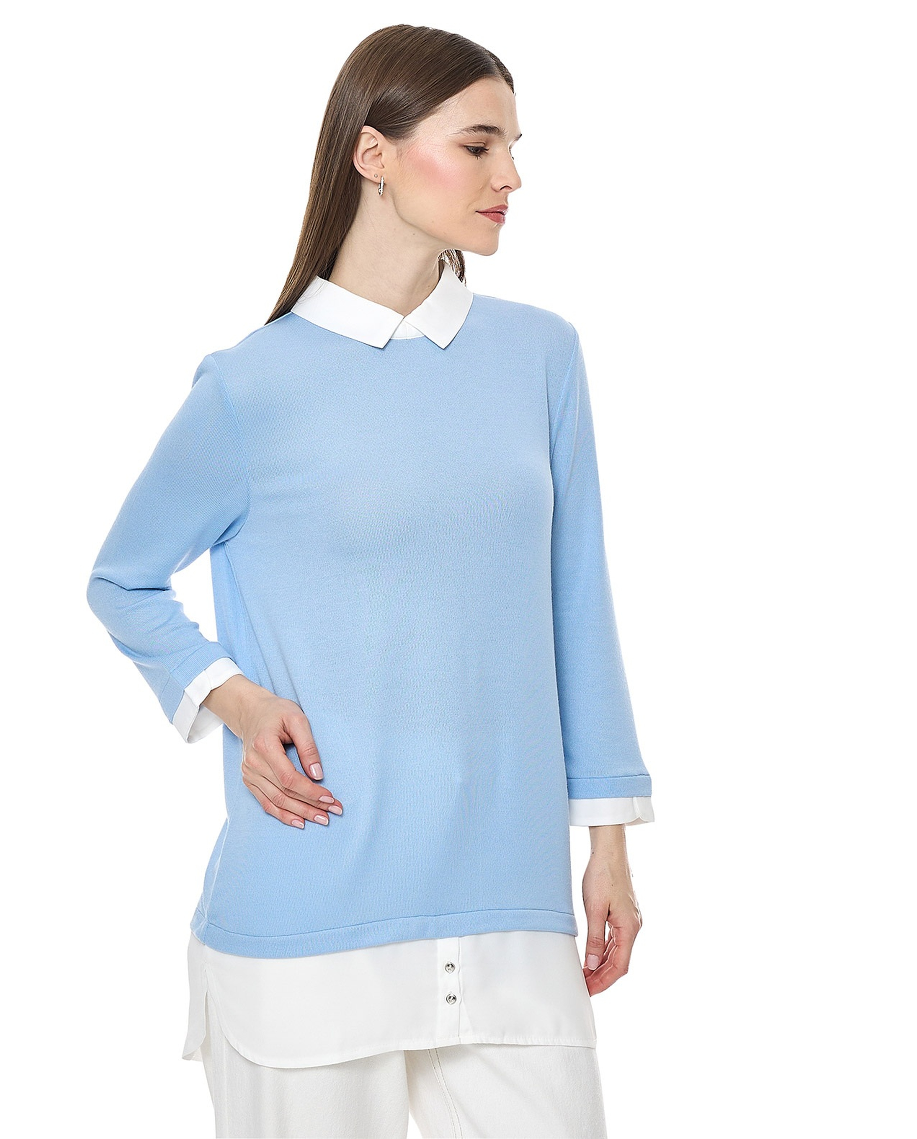 Solid Shirt Style Tunic